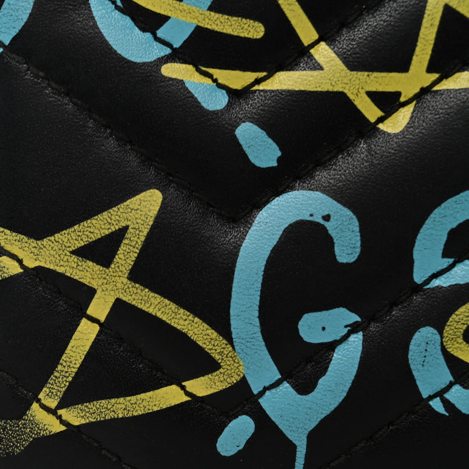 Calfskin Matelasse GucciGhost GG Marmont Zip Around Wallet Black New Acquamarine - Image 3