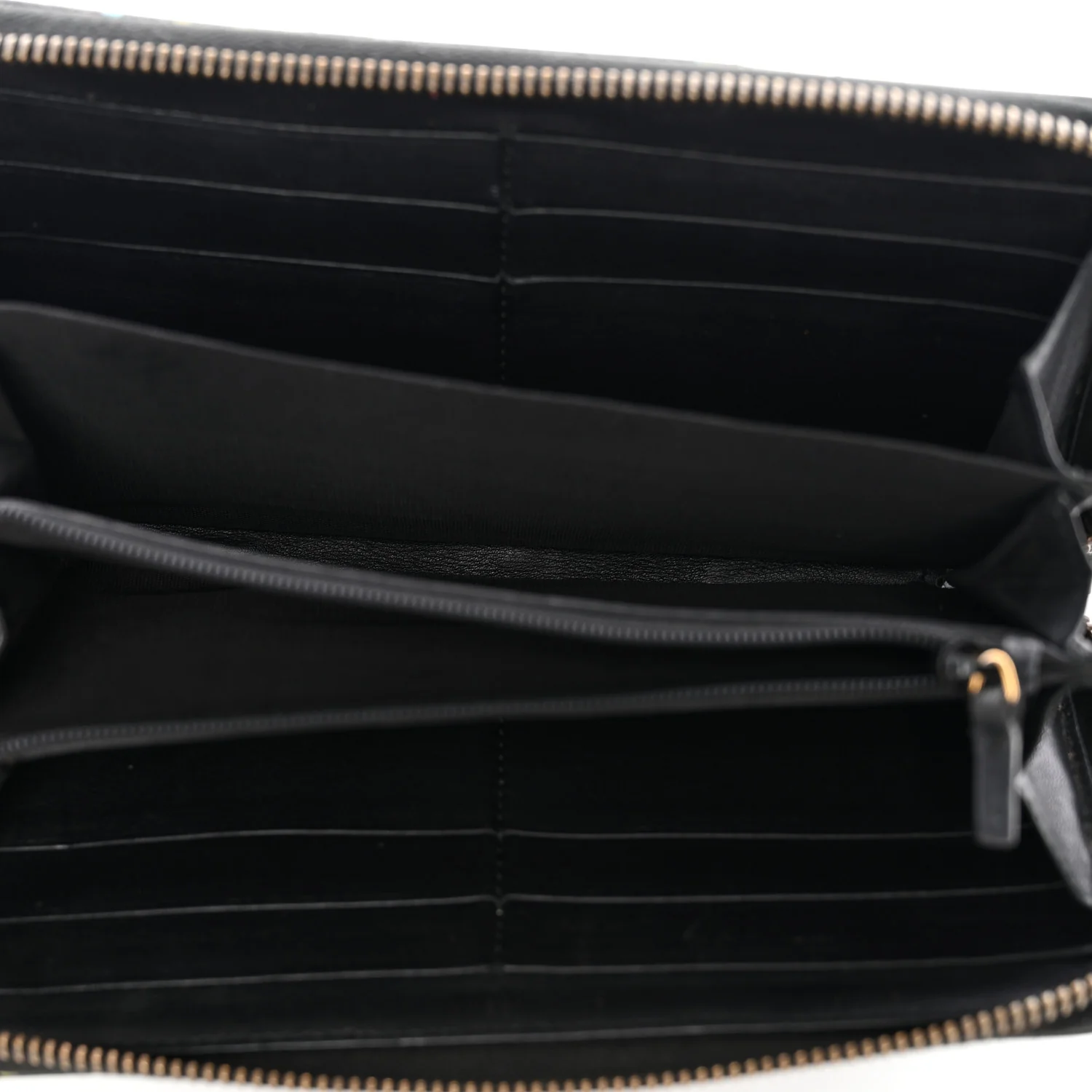 Calfskin Matelasse GucciGhost GG Marmont Zip Around Wallet Black New Acquamarine - Image 9