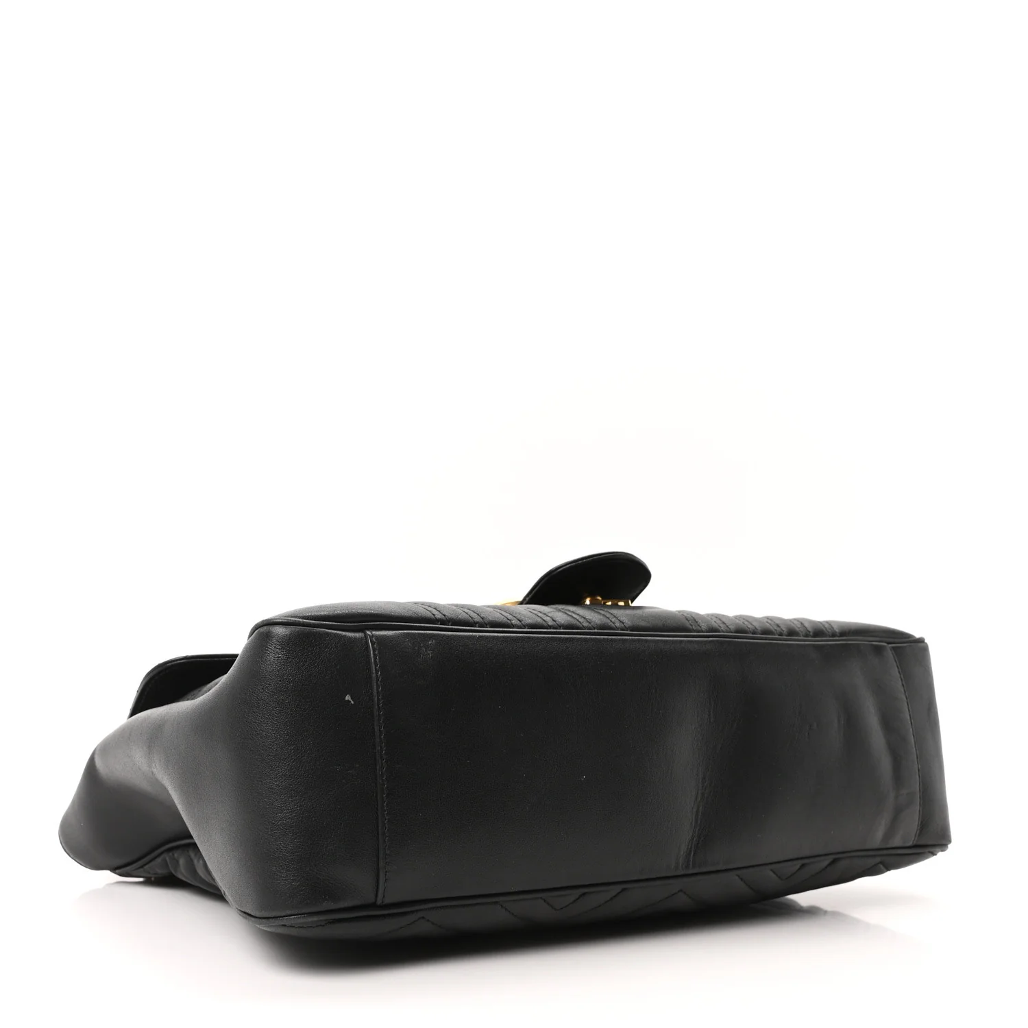 Calfskin Matelasse Large GG Marmont Shoulder Bag Black - Image 4