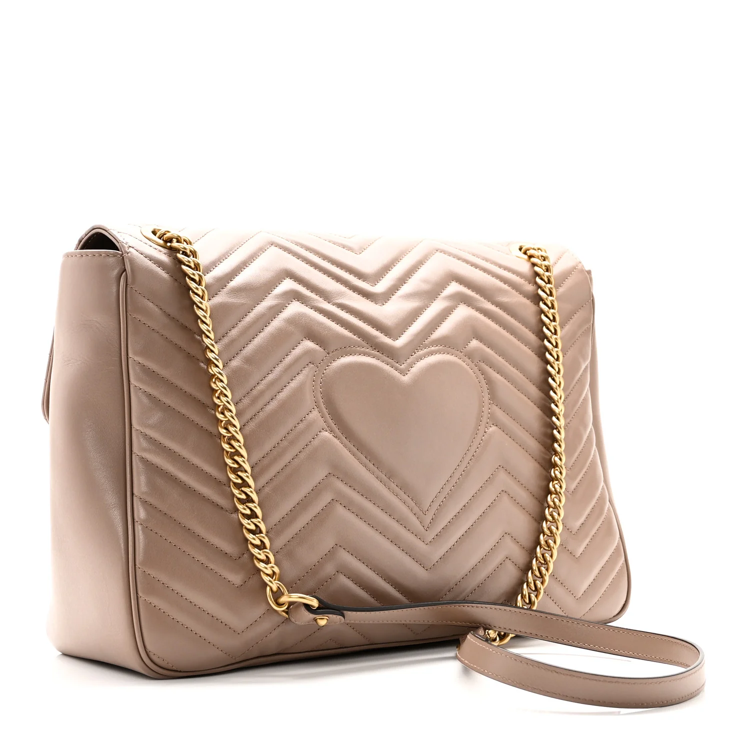 Calfskin Matelasse Large GG Marmont Shoulder Bag Porcelain Rose - Image 3