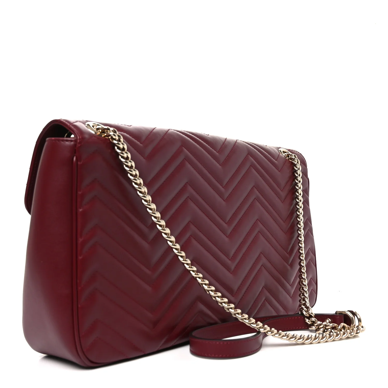 Calfskin Matelasse Large Horizontal GG Marmont Shoulder Bag Black - Image 3