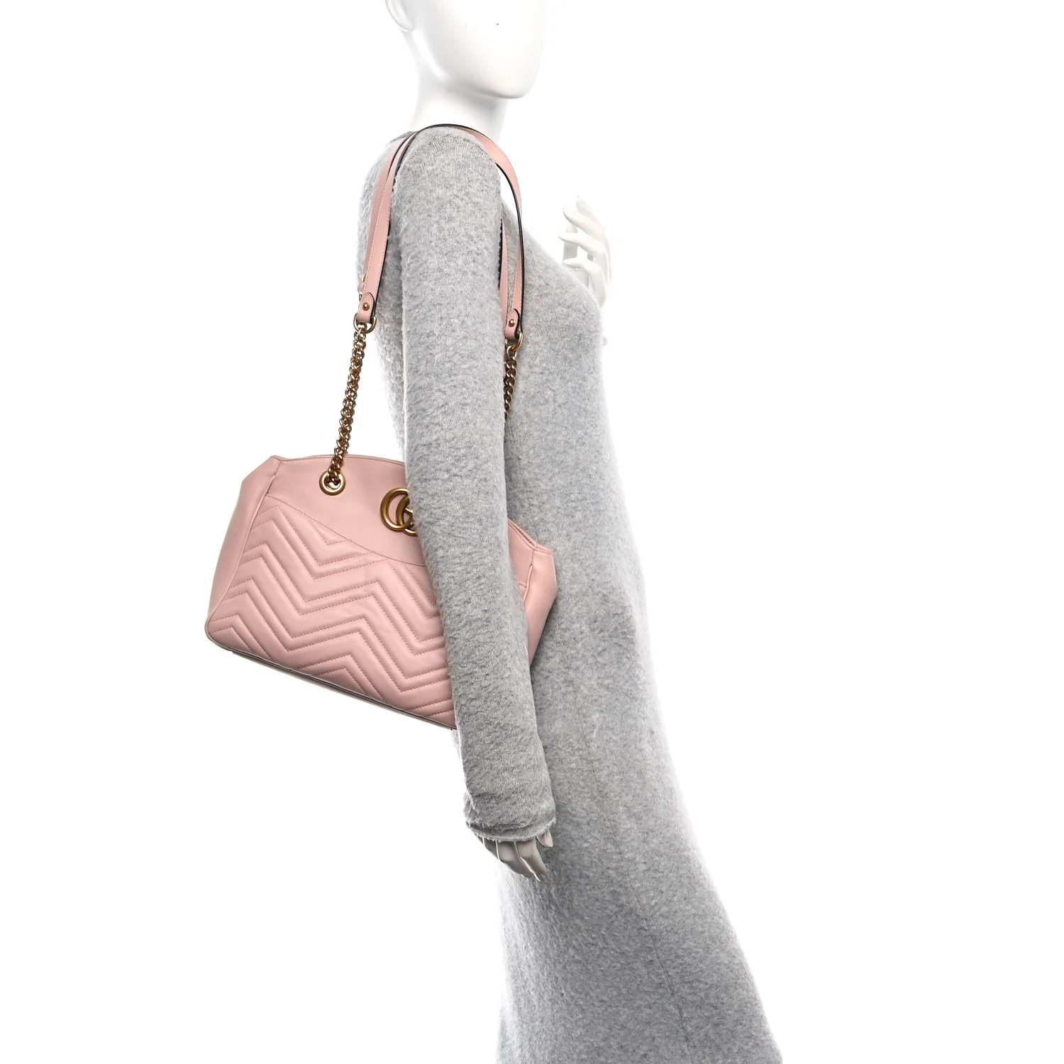 Calfskin Matelasse Medium GG Marmont Open Top Shoulder Bag Perfect Pink - Image 2
