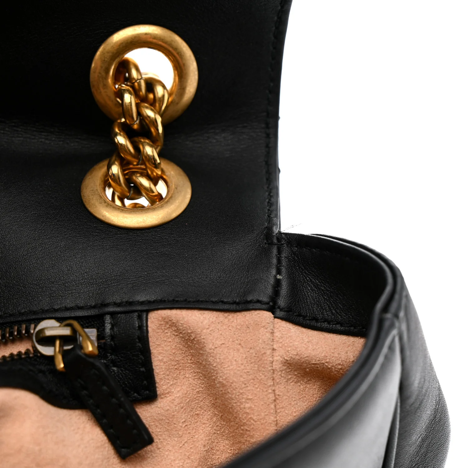 Calfskin Matelasse Medium GG Marmont Shoulder Bag Black - Image 11