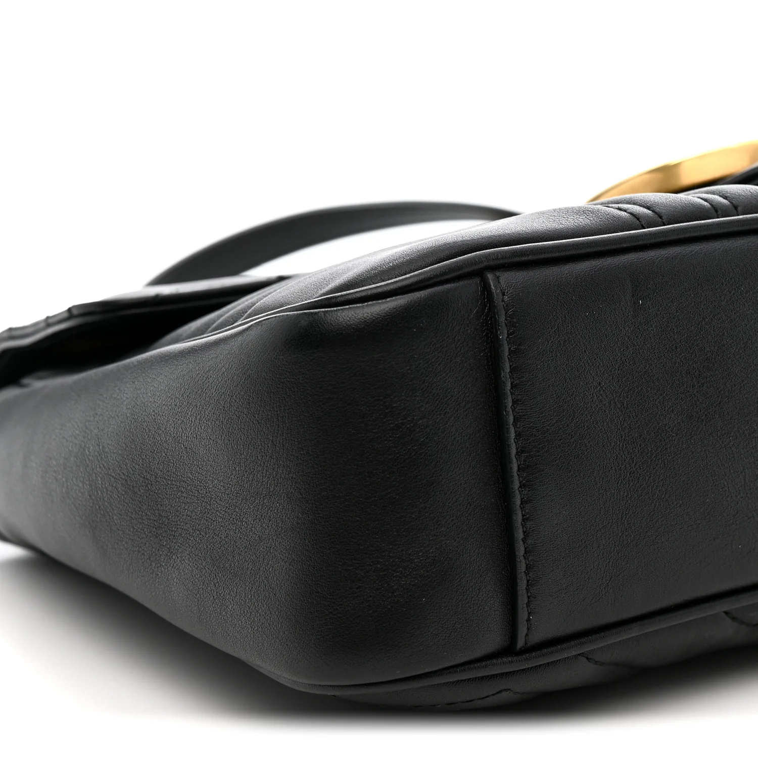 Calfskin Matelasse Medium GG Marmont Shoulder Bag Black - Image 9