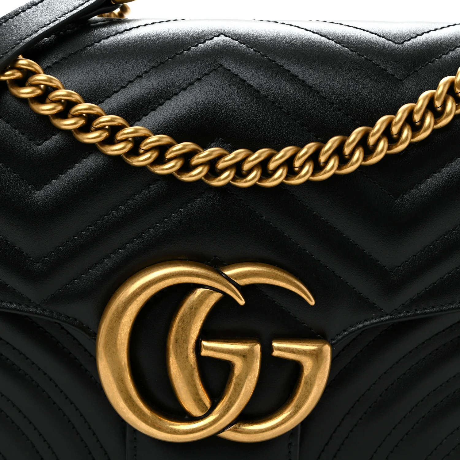 Calfskin Matelasse Medium GG Marmont Shoulder Bag Black - Image 8