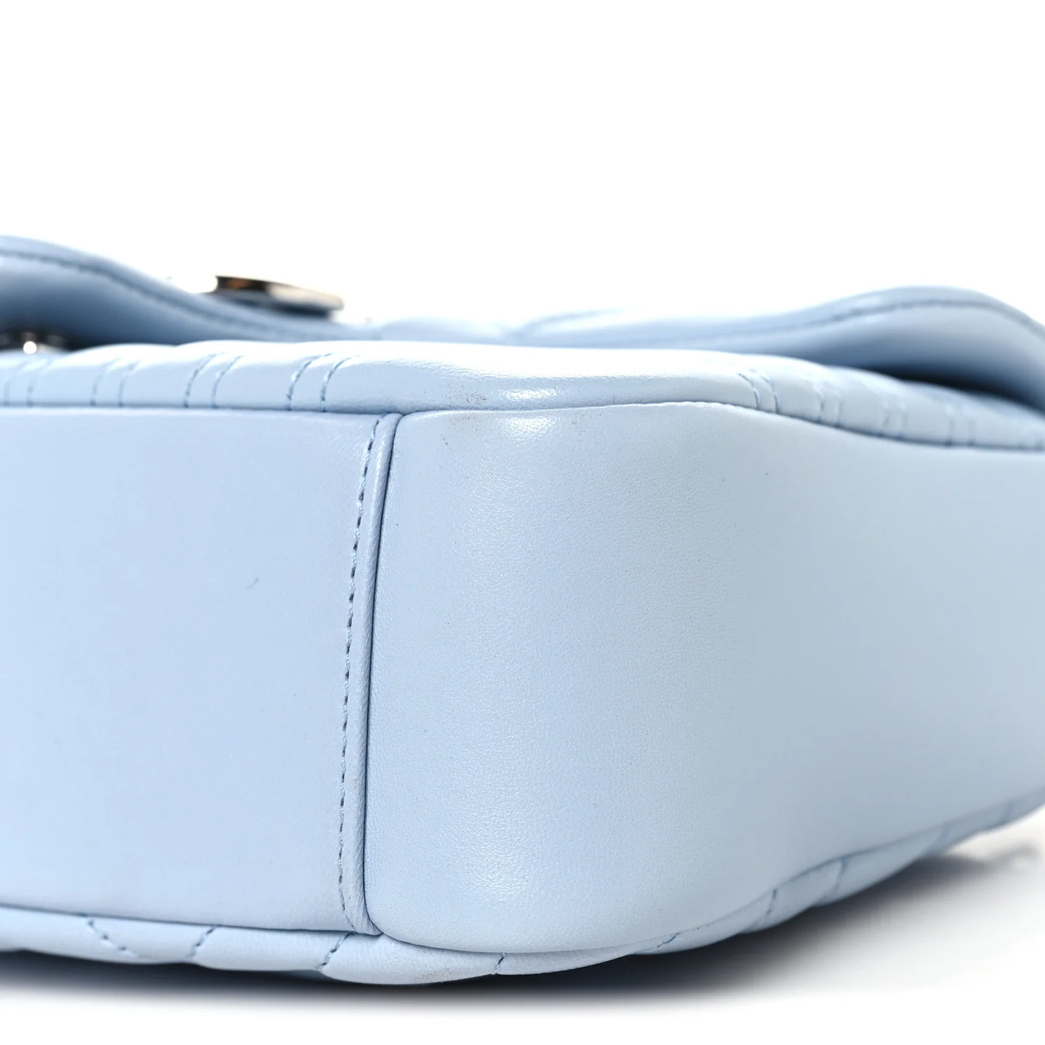 Calfskin Matelasse Medium GG Marmont Shoulder Bag Porcelain Light Blue - Image 10