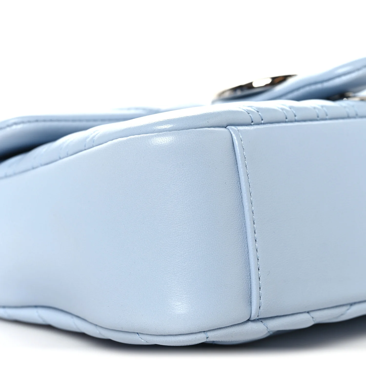 Calfskin Matelasse Medium GG Marmont Shoulder Bag Porcelain Light Blue - Image 9