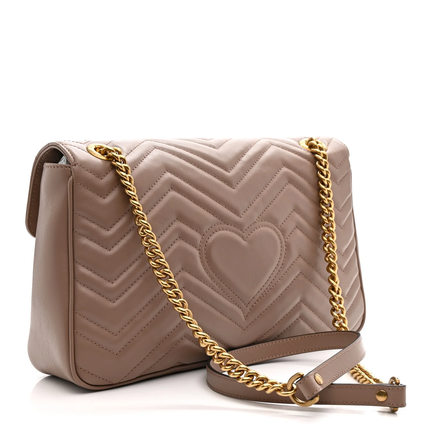 Calfskin Matelasse Medium GG Marmont Shoulder Bag Porcelain Rose - Image 3