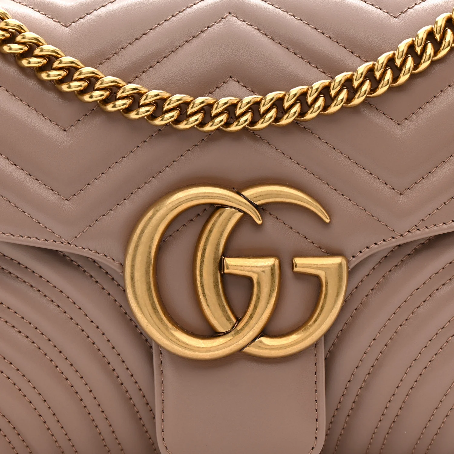 Calfskin Matelasse Medium GG Marmont Shoulder Bag Porcelain Rose - Image 8