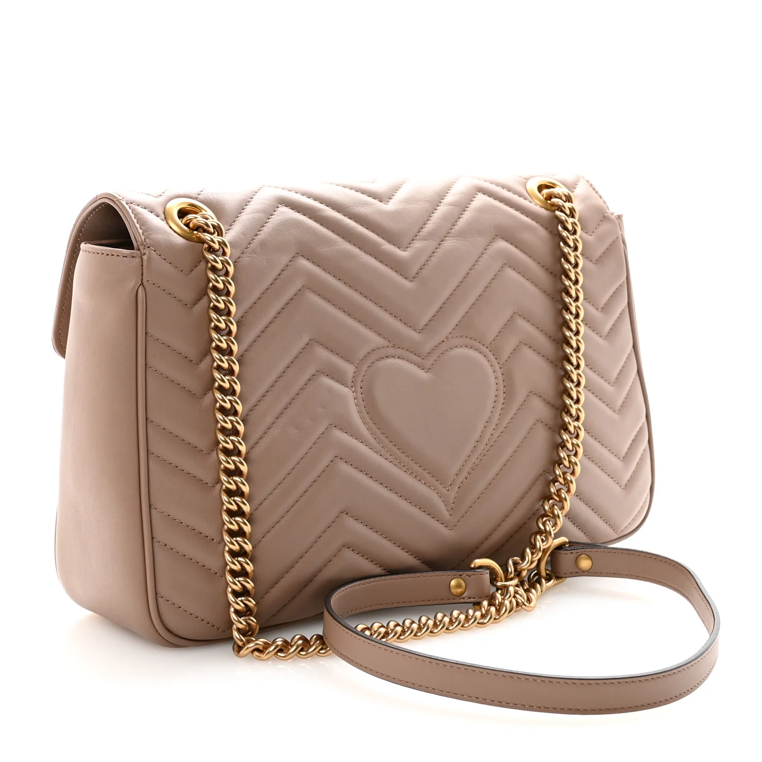 Calfskin Matelasse Medium GG Marmont Shoulder Bag Porcelain Rose - Image 3