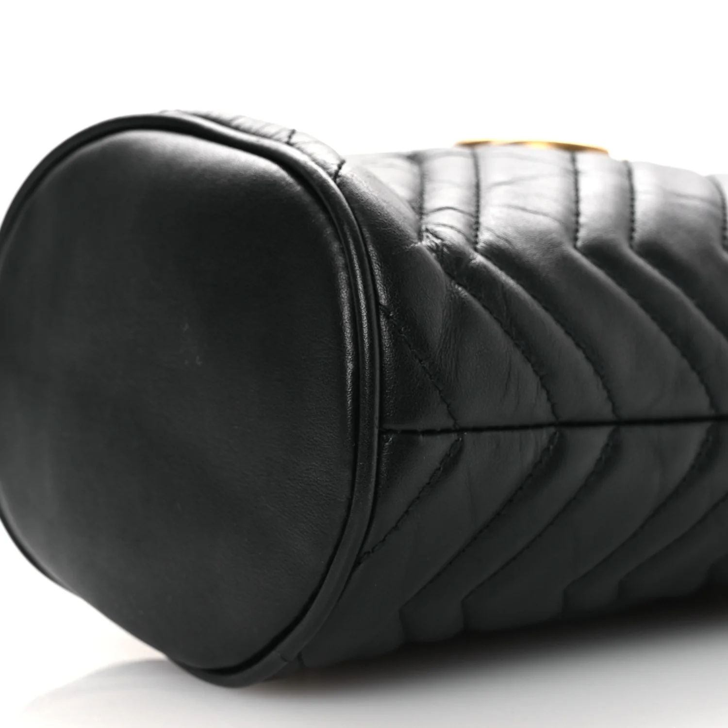 Calfskin Matelasse Mini GG Marmont 2.0 Bucket Bag Black - Image 11