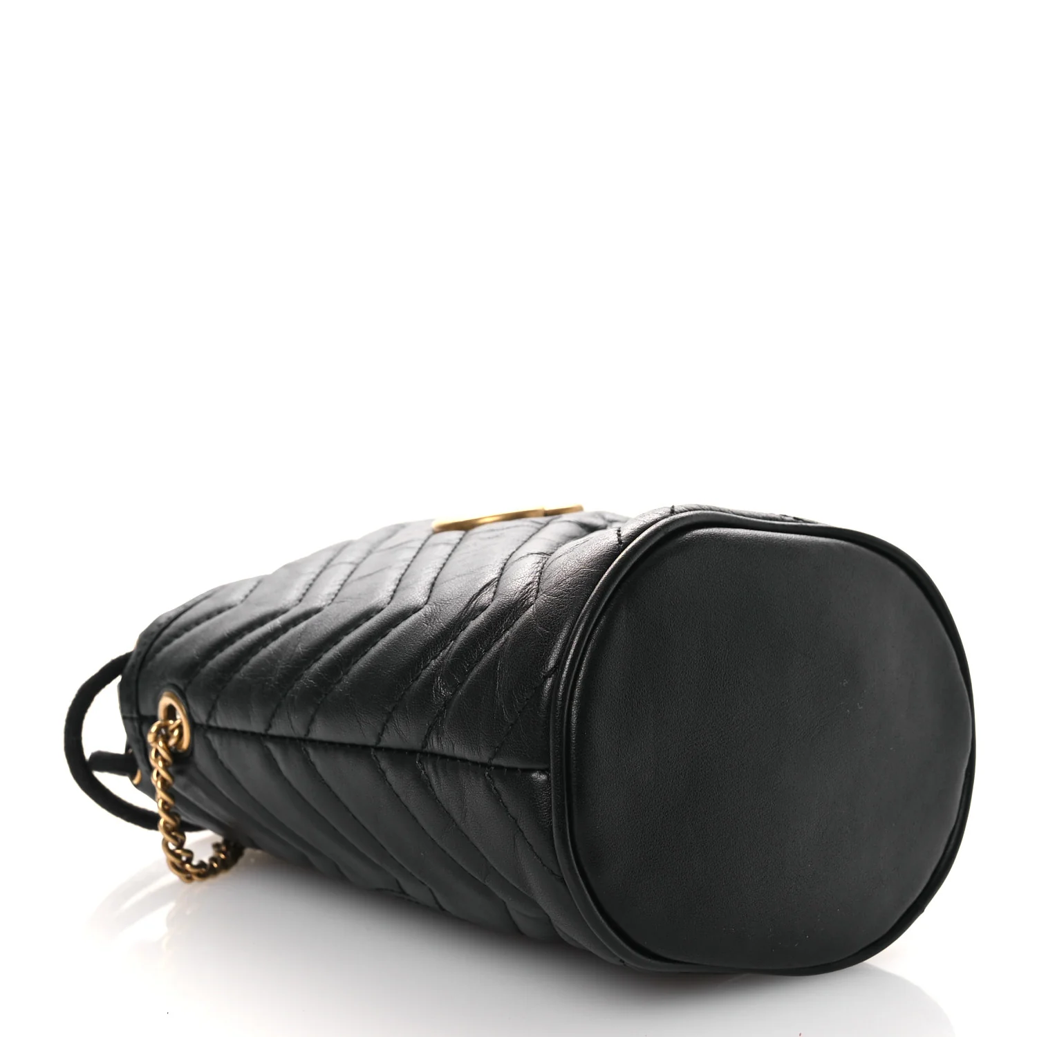 Calfskin Matelasse Mini GG Marmont 2.0 Bucket Bag Black - Image 4