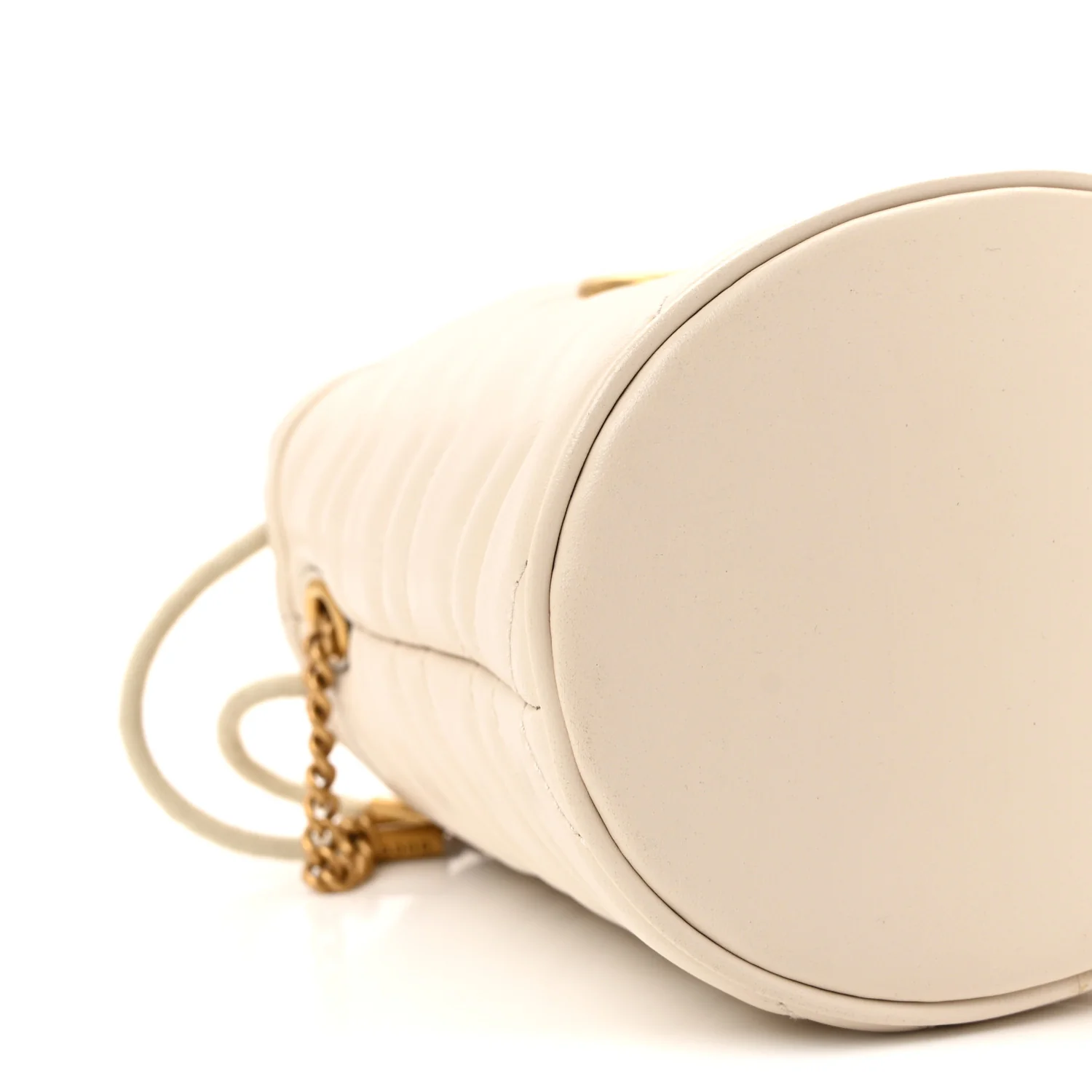 Calfskin Matelasse Mini GG Marmont 2.0 Bucket Bag White - Image 8