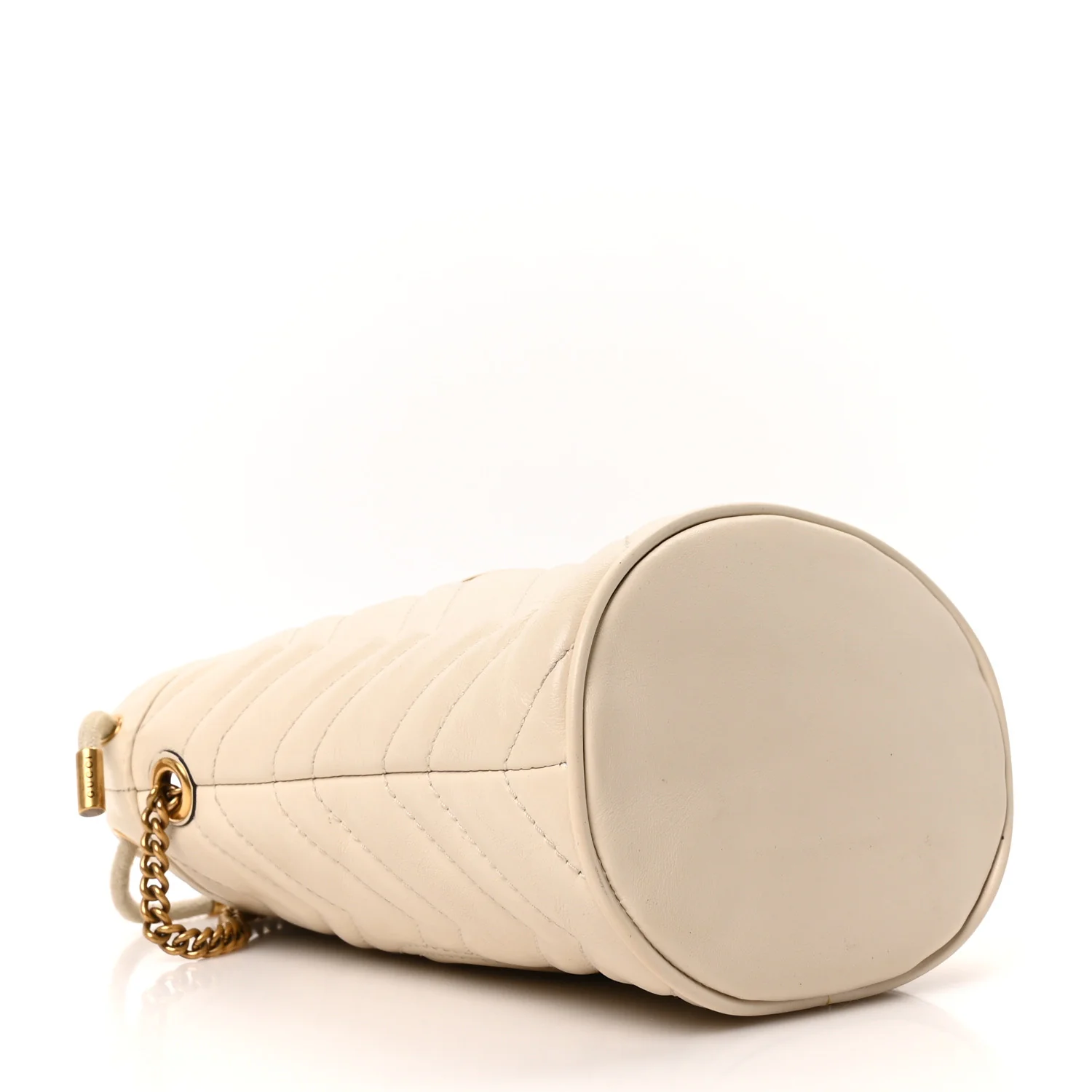 Calfskin Matelasse Mini GG Marmont 2.0 Bucket Bag White - Image 4