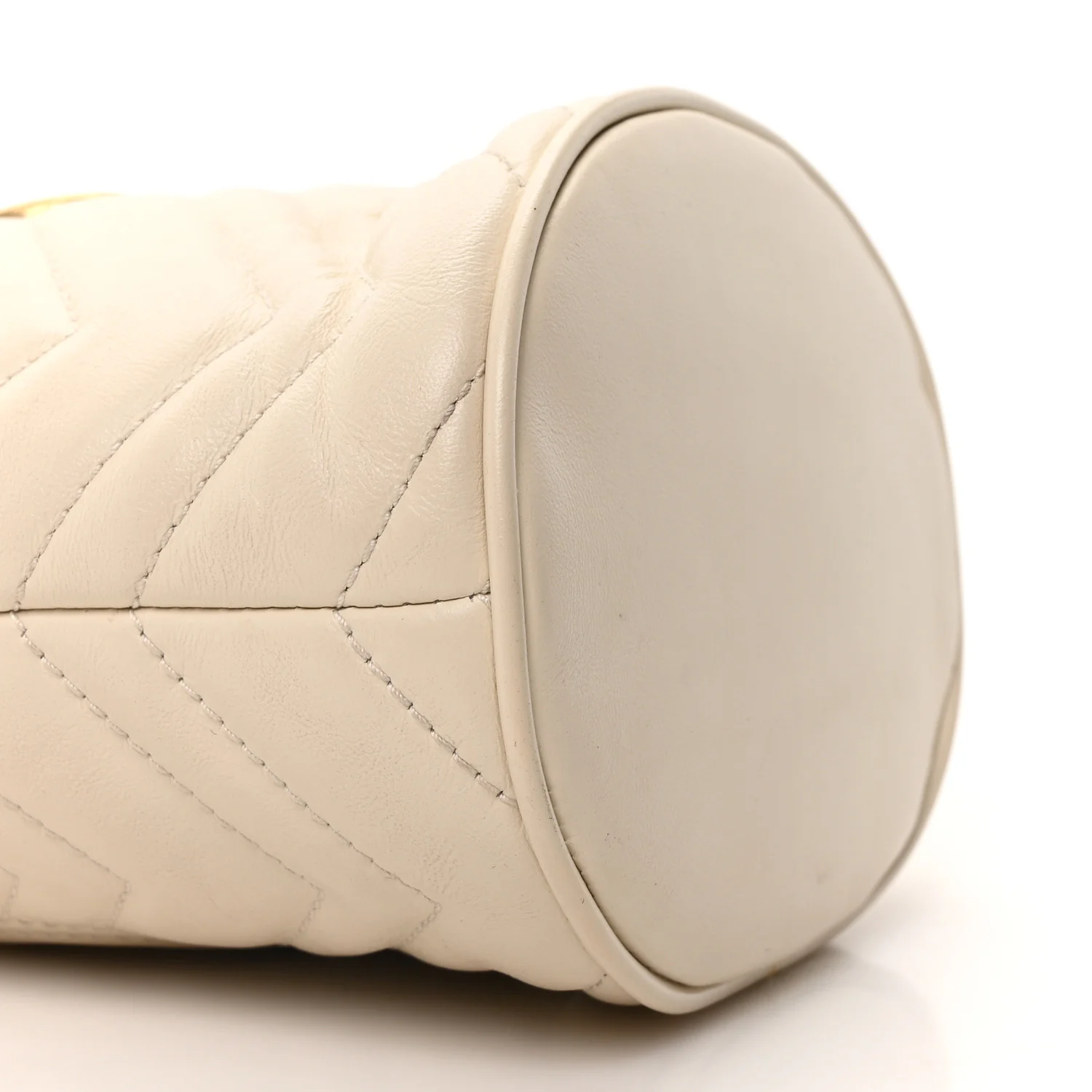 Calfskin Matelasse Mini GG Marmont 2.0 Bucket Bag White - Image 8