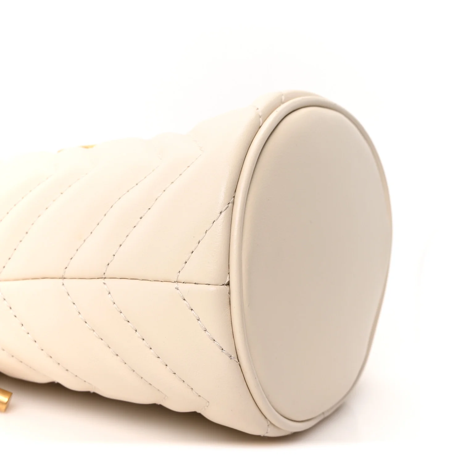 Calfskin Matelasse Mini GG Marmont 2.0 Bucket Bag White - Image 8