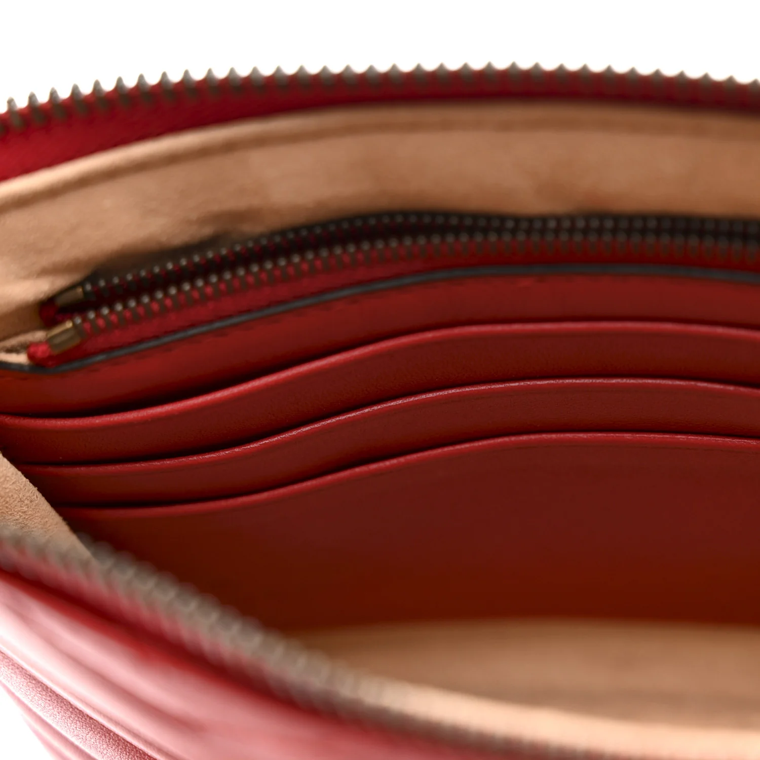 Calfskin Matelasse Mini GG Marmont Chain Bag Hibiscus Red - Image 14