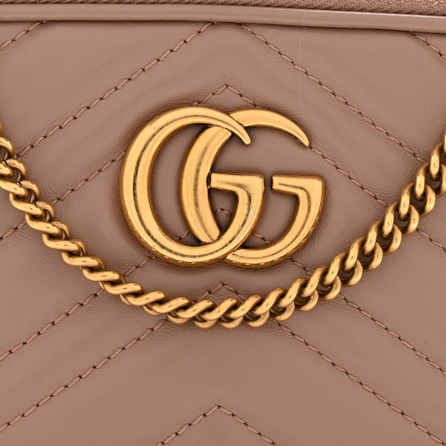 Calfskin Matelasse Mini GG Marmont Chain Crossbody Bag Porcelain Rose - Image 11