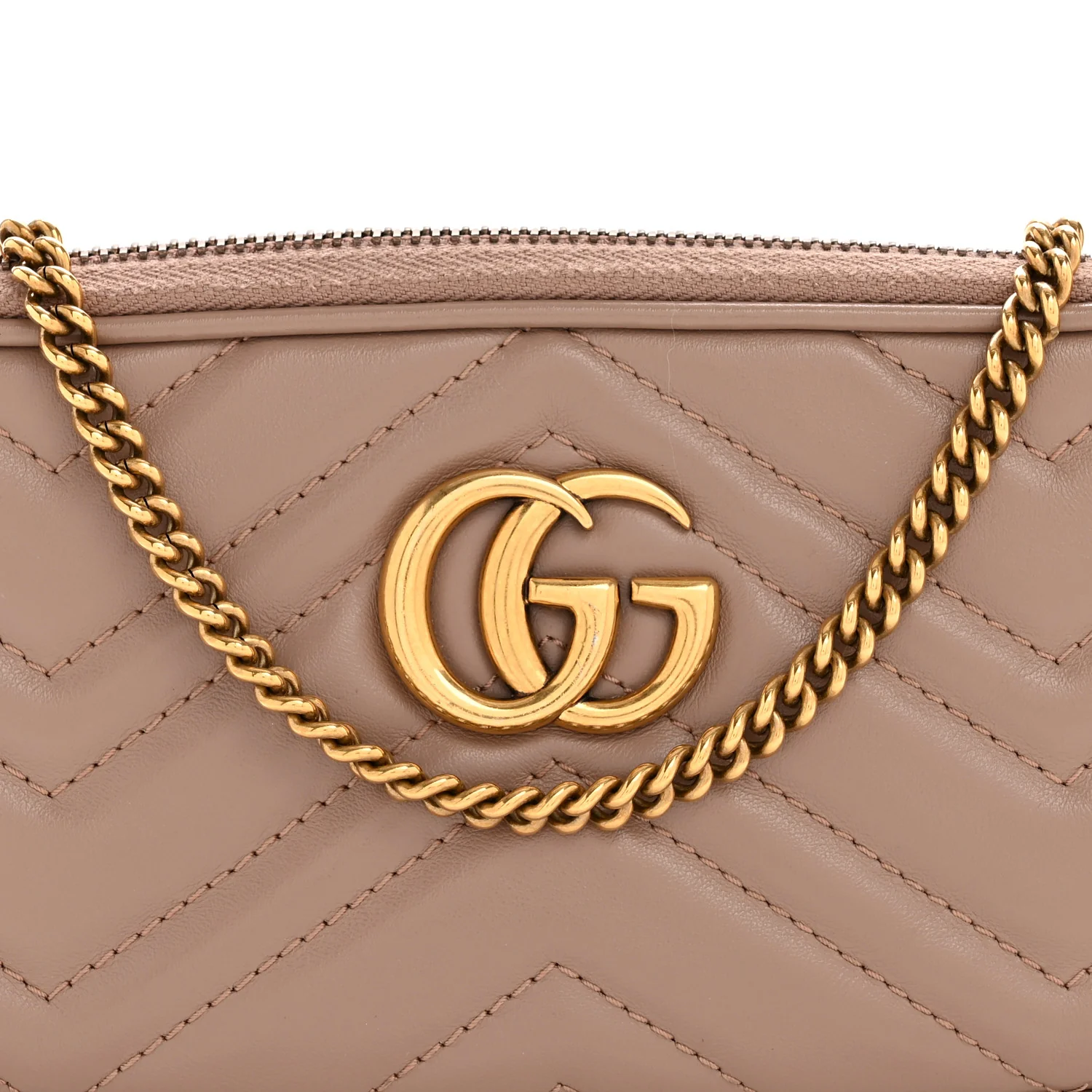 Calfskin Matelasse Mini GG Marmont Chain Crossbody Bag Porcelain Rose - Image 8