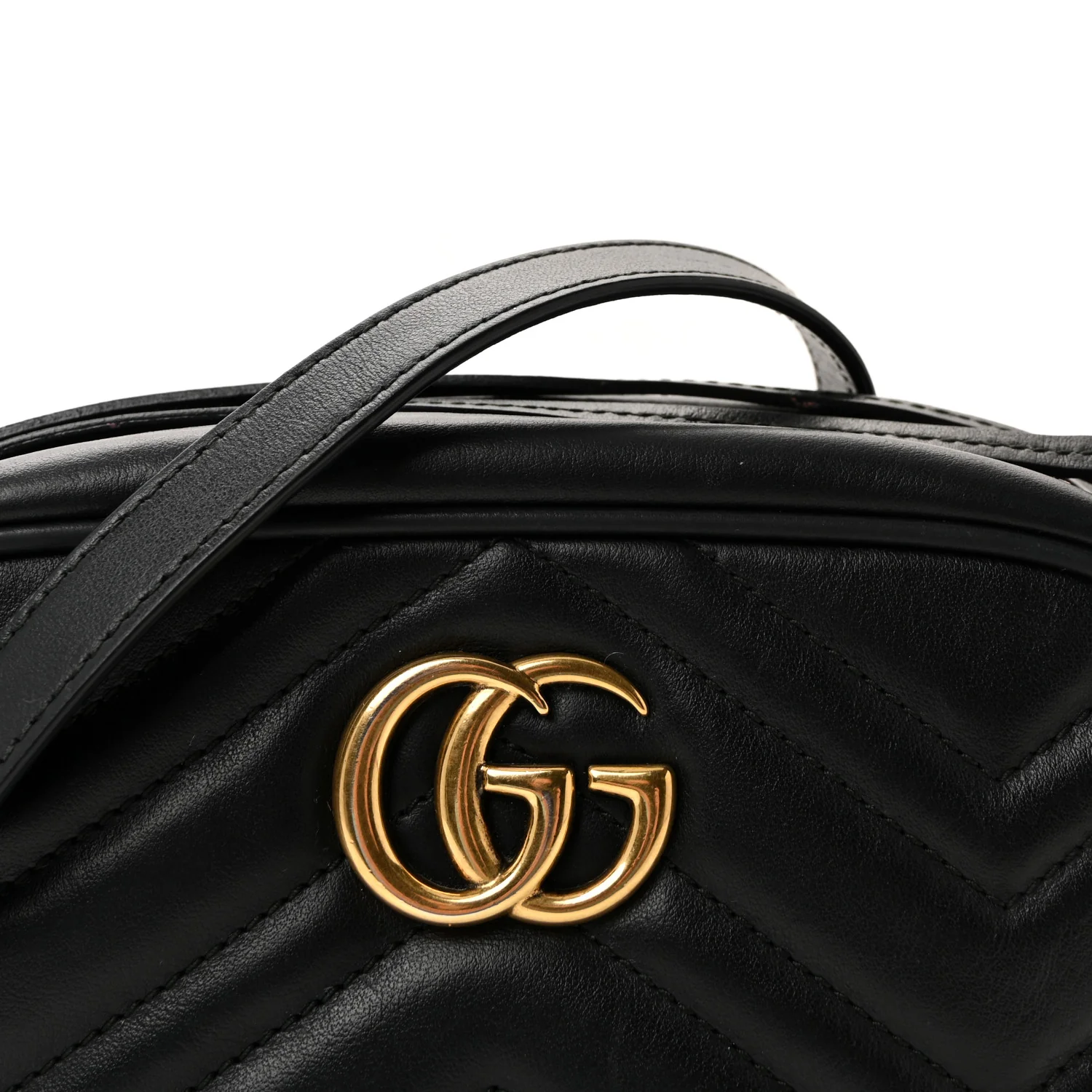 Calfskin Matelasse Mini GG Marmont Chain Shoulder Bag Black - Image 7