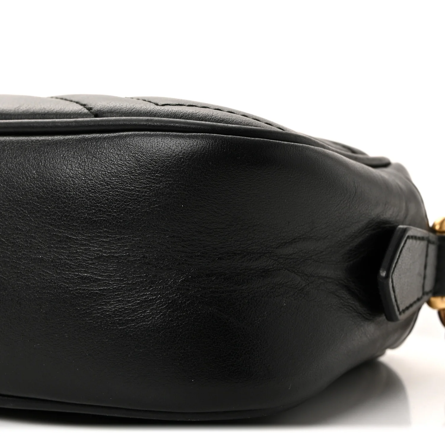 Calfskin Matelasse Mini GG Marmont Chain Shoulder Bag Black - Image 9