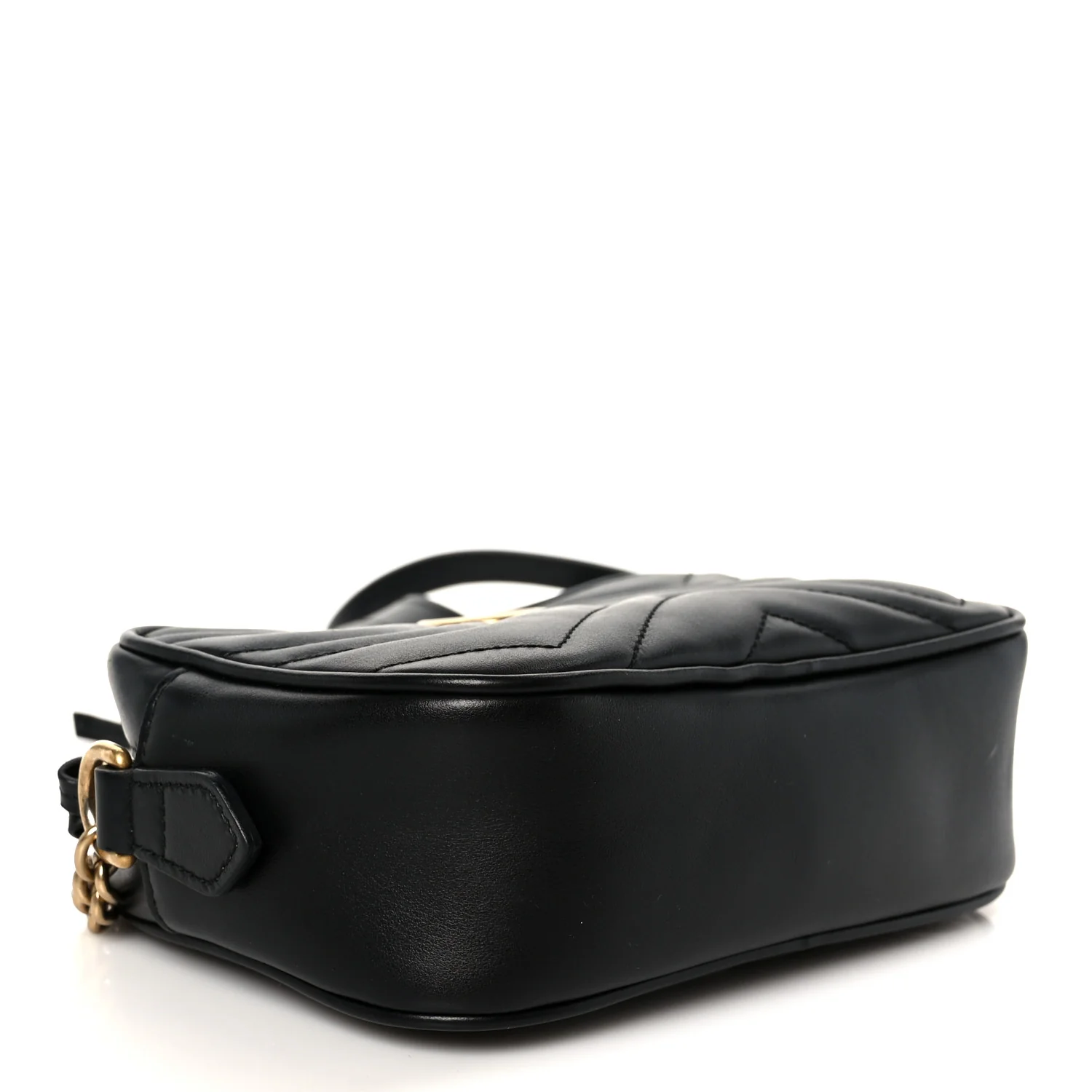 Calfskin Matelasse Mini GG Marmont Chain Shoulder Bag Black - Image 4
