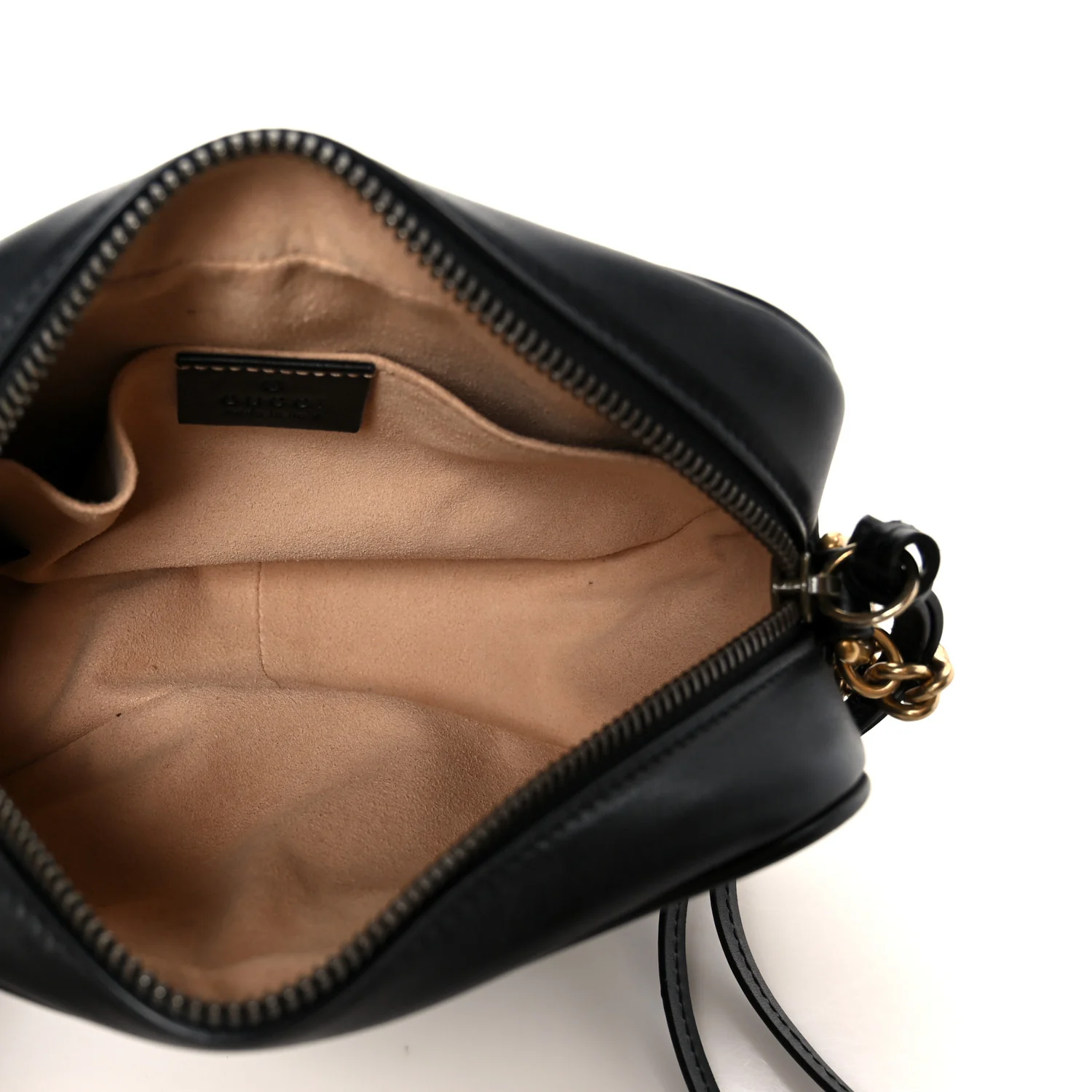 Calfskin Matelasse Mini GG Marmont Chain Shoulder Bag Black - Image 5
