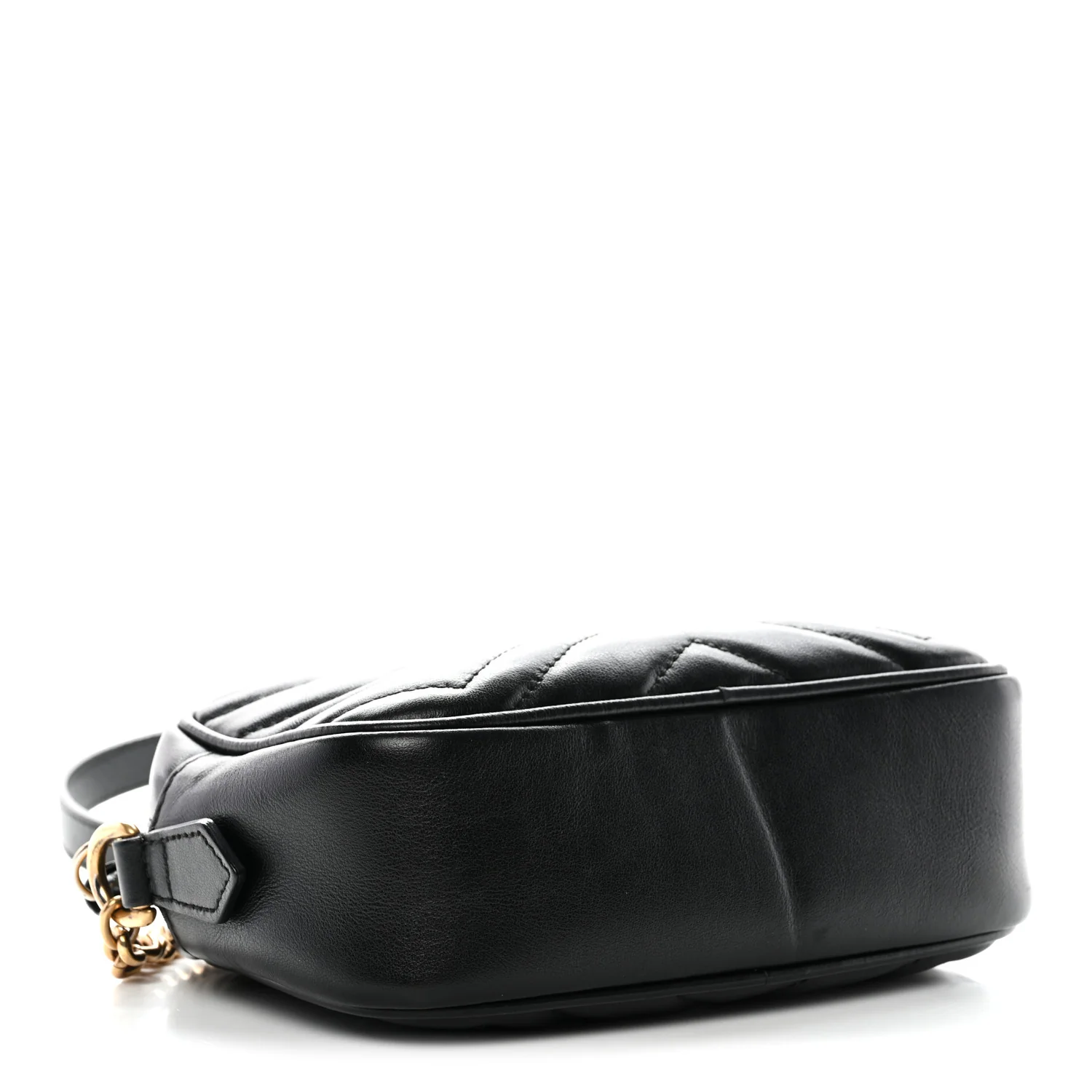 Calfskin Matelasse Mini GG Marmont Chain Shoulder Bag Black - Image 4