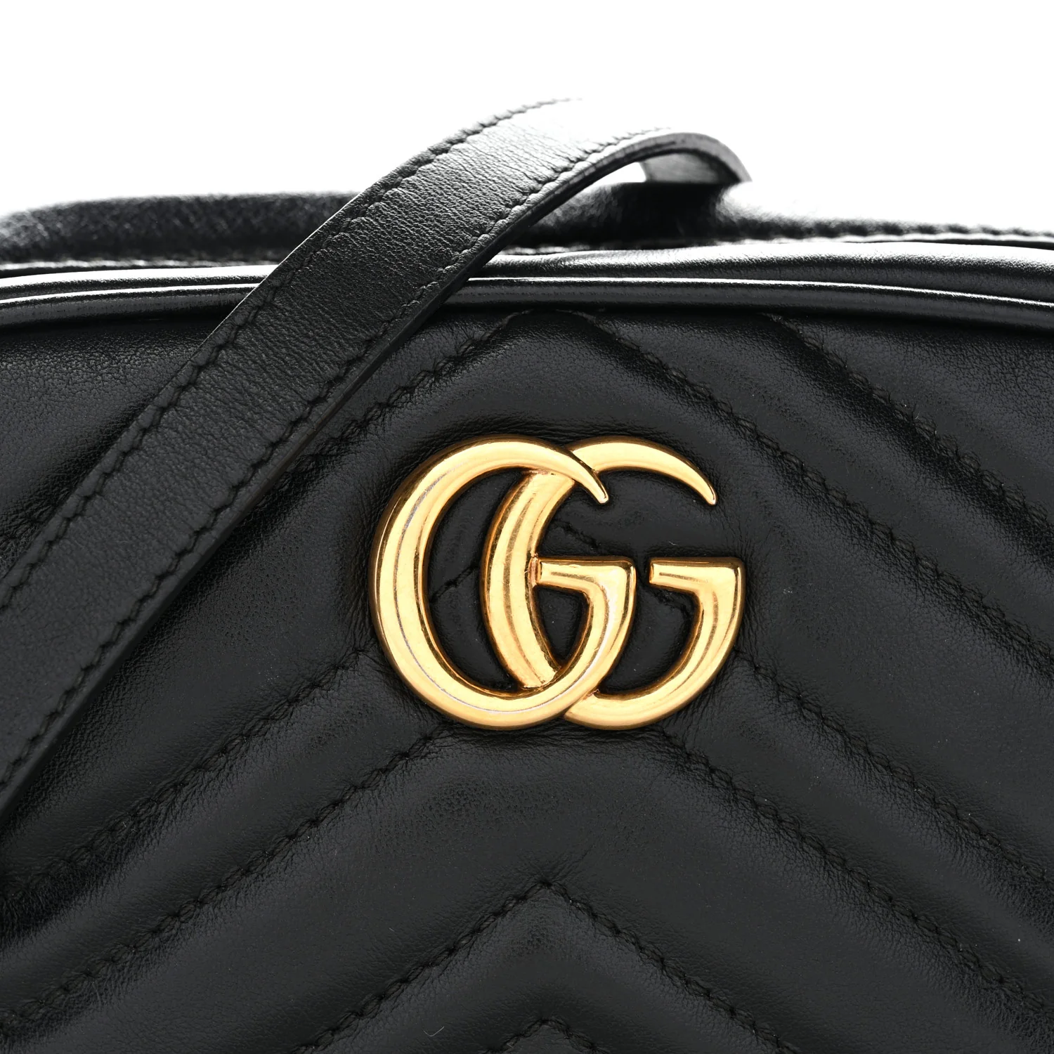 Calfskin Matelasse Mini GG Marmont Chain Shoulder Bag Black - Image 8