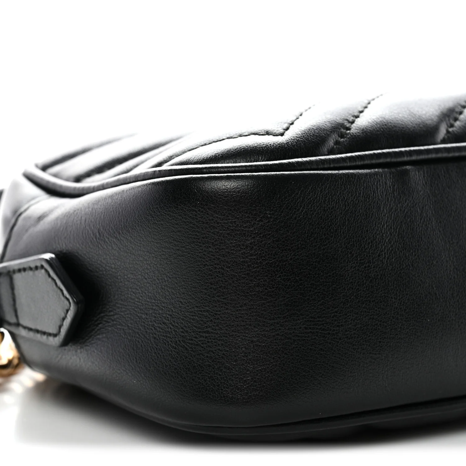 Calfskin Matelasse Mini GG Marmont Chain Shoulder Bag Black - Image 9