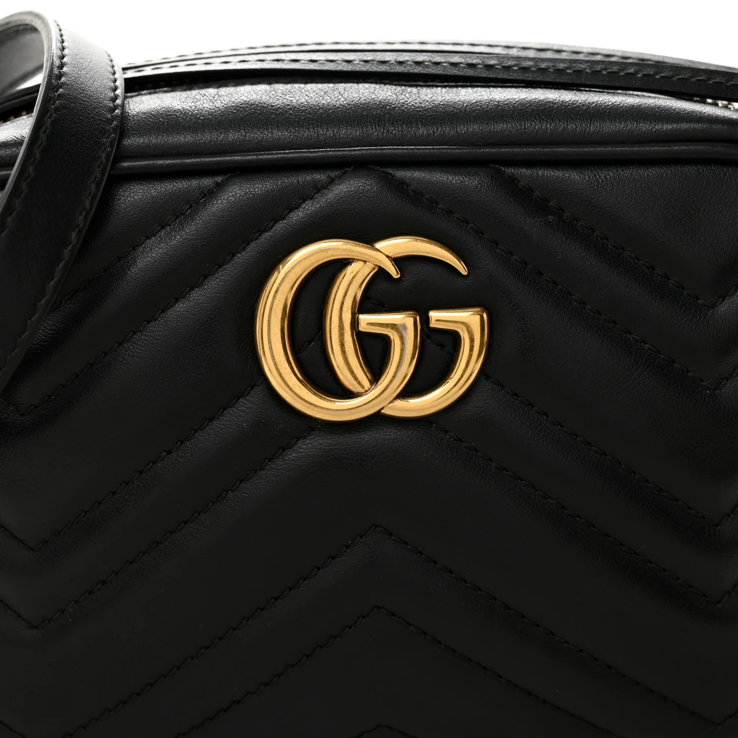 Calfskin Matelasse Mini GG Marmont Chain Shoulder Bag Black - Image 8