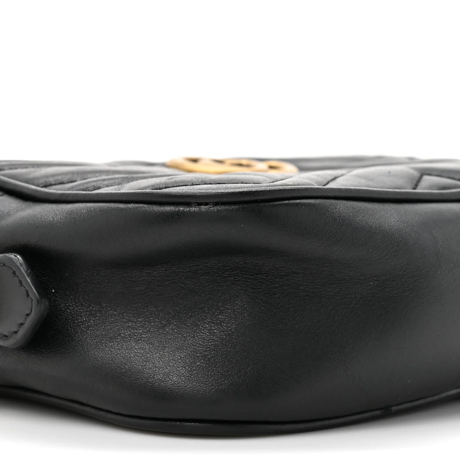 Calfskin Matelasse Mini GG Marmont Chain Shoulder Bag Black - Image 10
