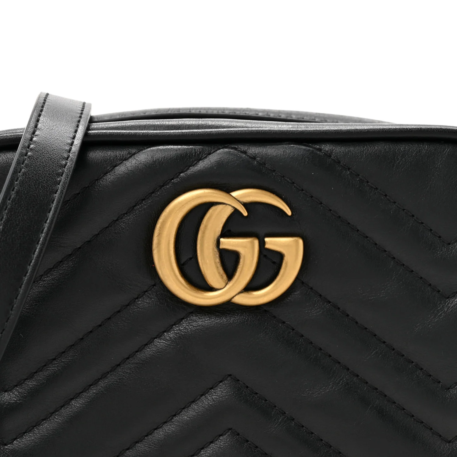 Calfskin Matelasse Mini GG Marmont Chain Shoulder Bag Black - Image 8