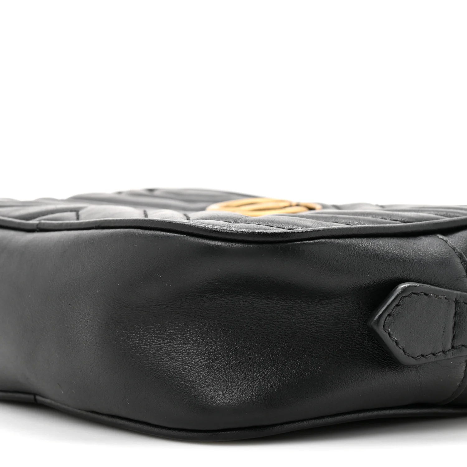 Calfskin Matelasse Mini GG Marmont Chain Shoulder Bag Black - Image 9