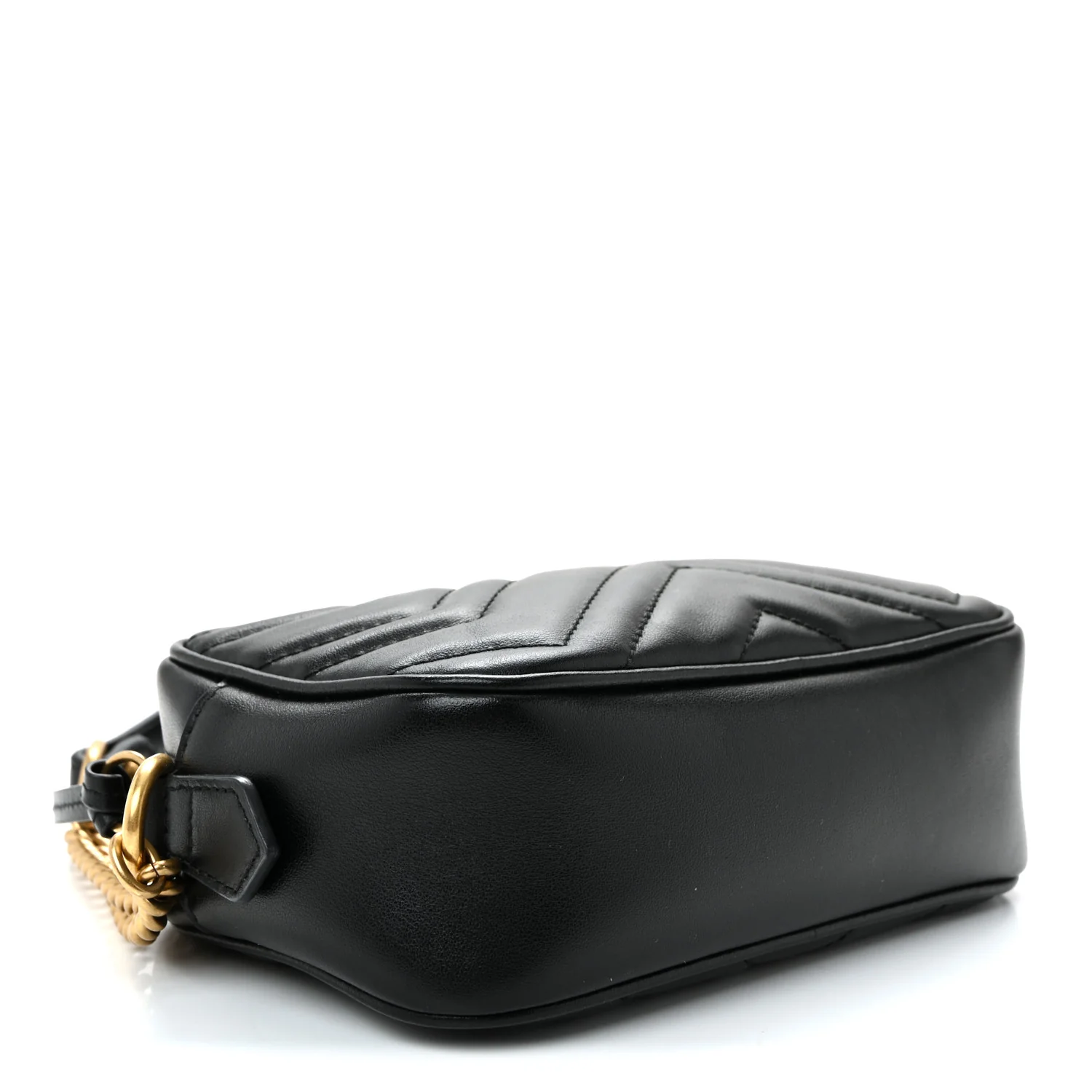 Calfskin Matelasse Mini GG Marmont Chain Shoulder Bag Black - Image 4