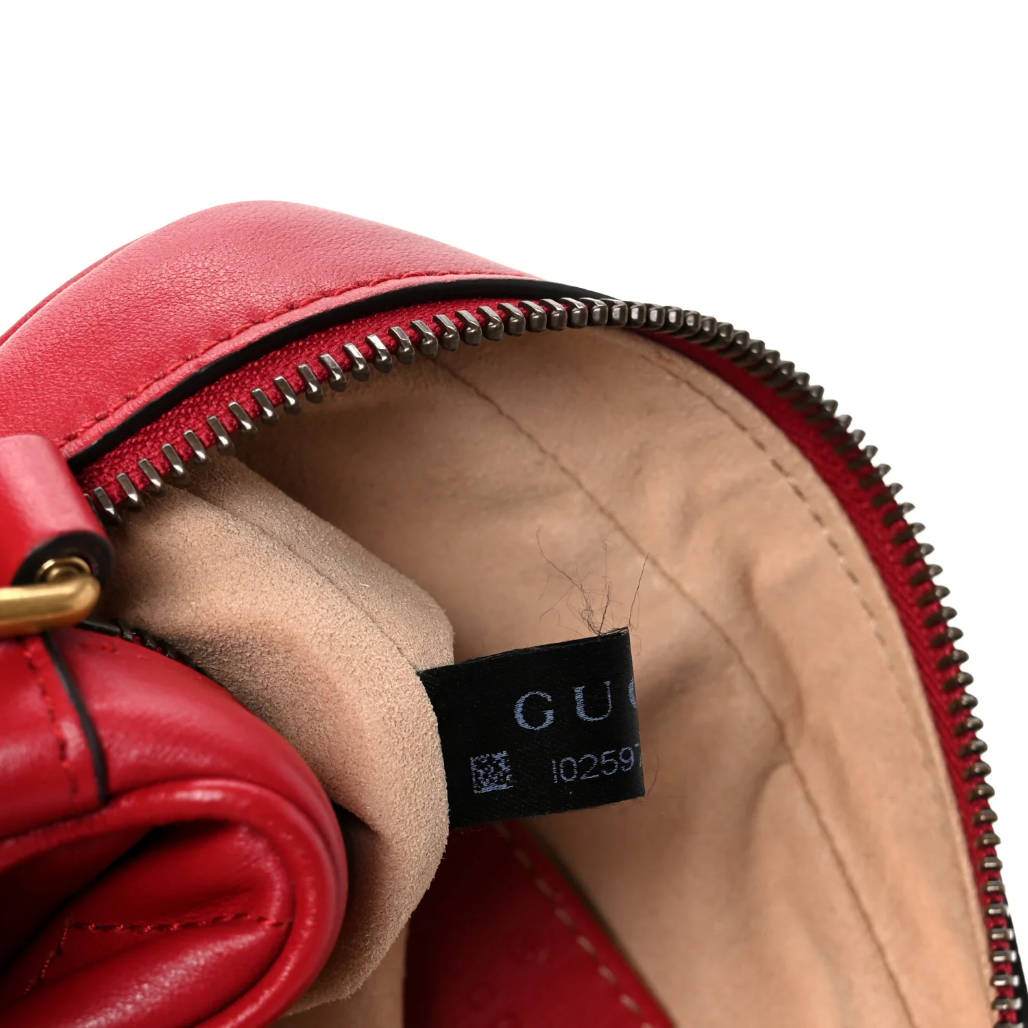 Calfskin Matelasse Mini GG Marmont Chain Shoulder Bag Hibiscus Red - Image 8
