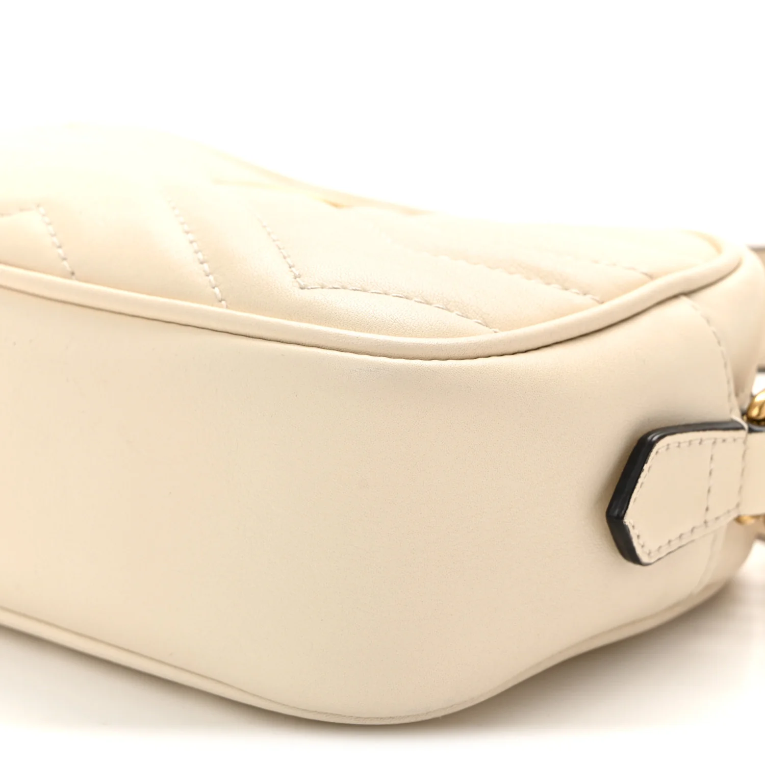 Calfskin Matelasse Mini GG Marmont Chain Shoulder Bag White - Image 10