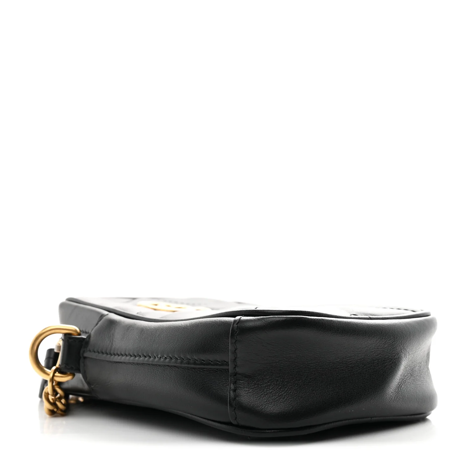 Calfskin Matelasse Mini GG Marmont Crossbody Bag Black - Image 7