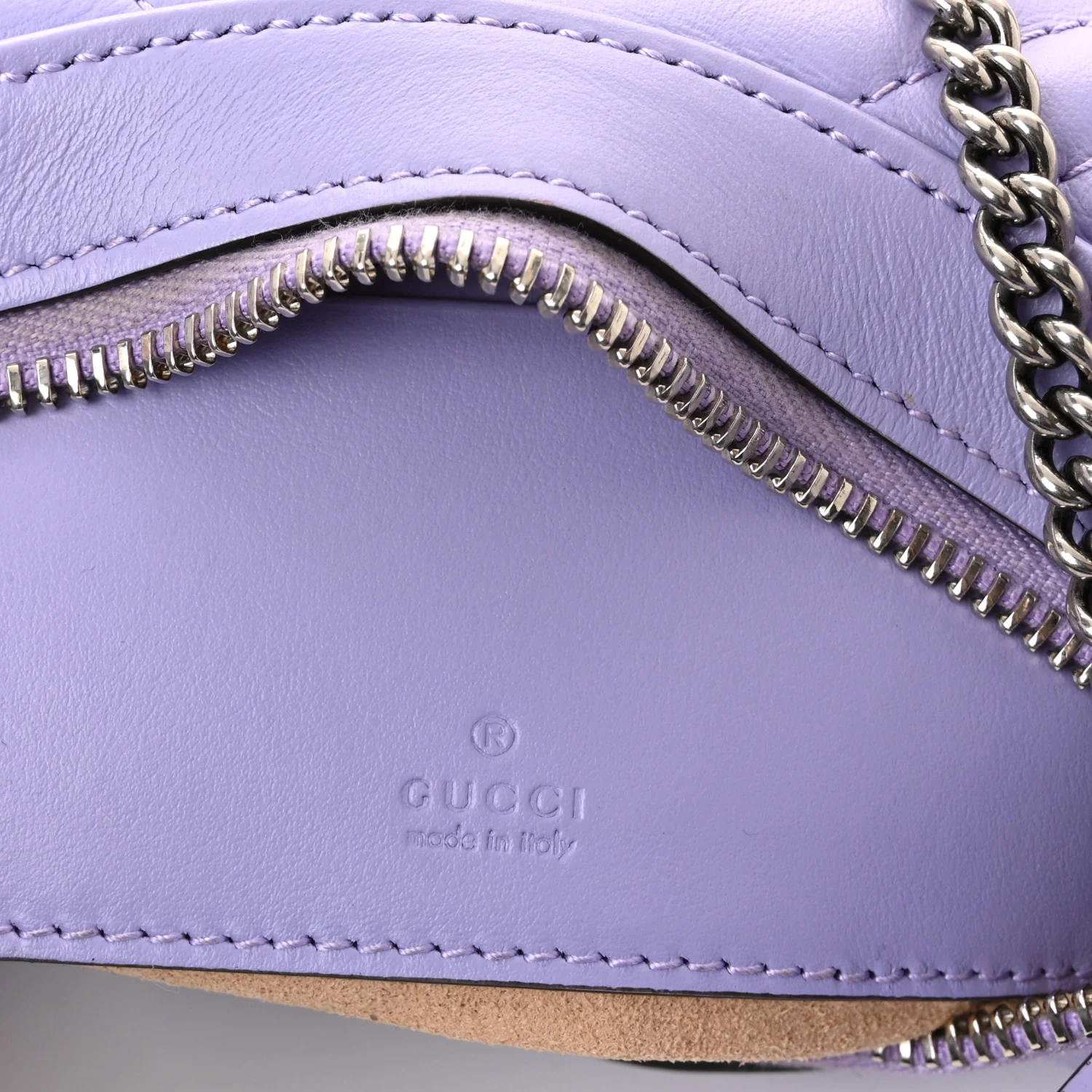 Calfskin Matelasse Mini GG Marmont Half Moon Hobo Lapis - Image 6