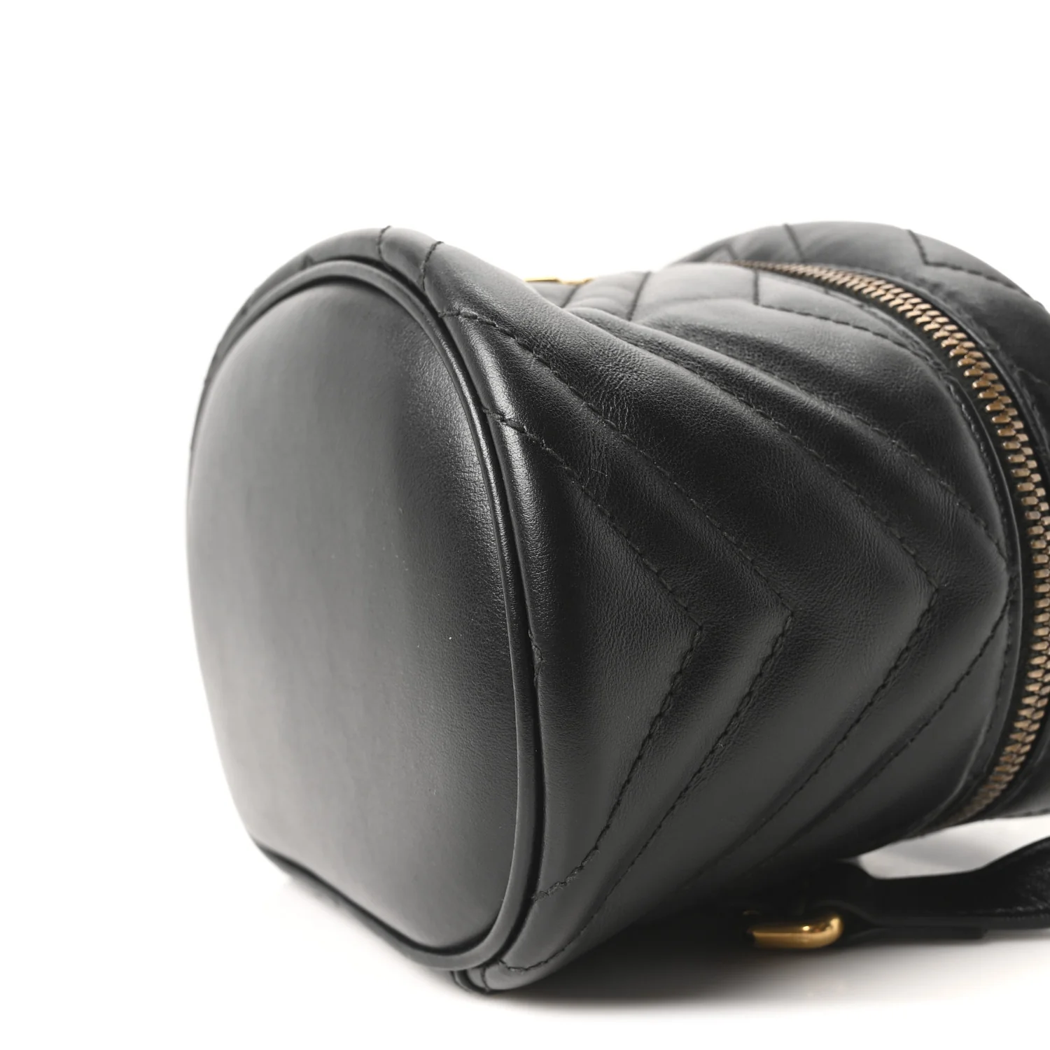 Calfskin Matelasse Mini GG Marmont Round Backpack Black - Image 10