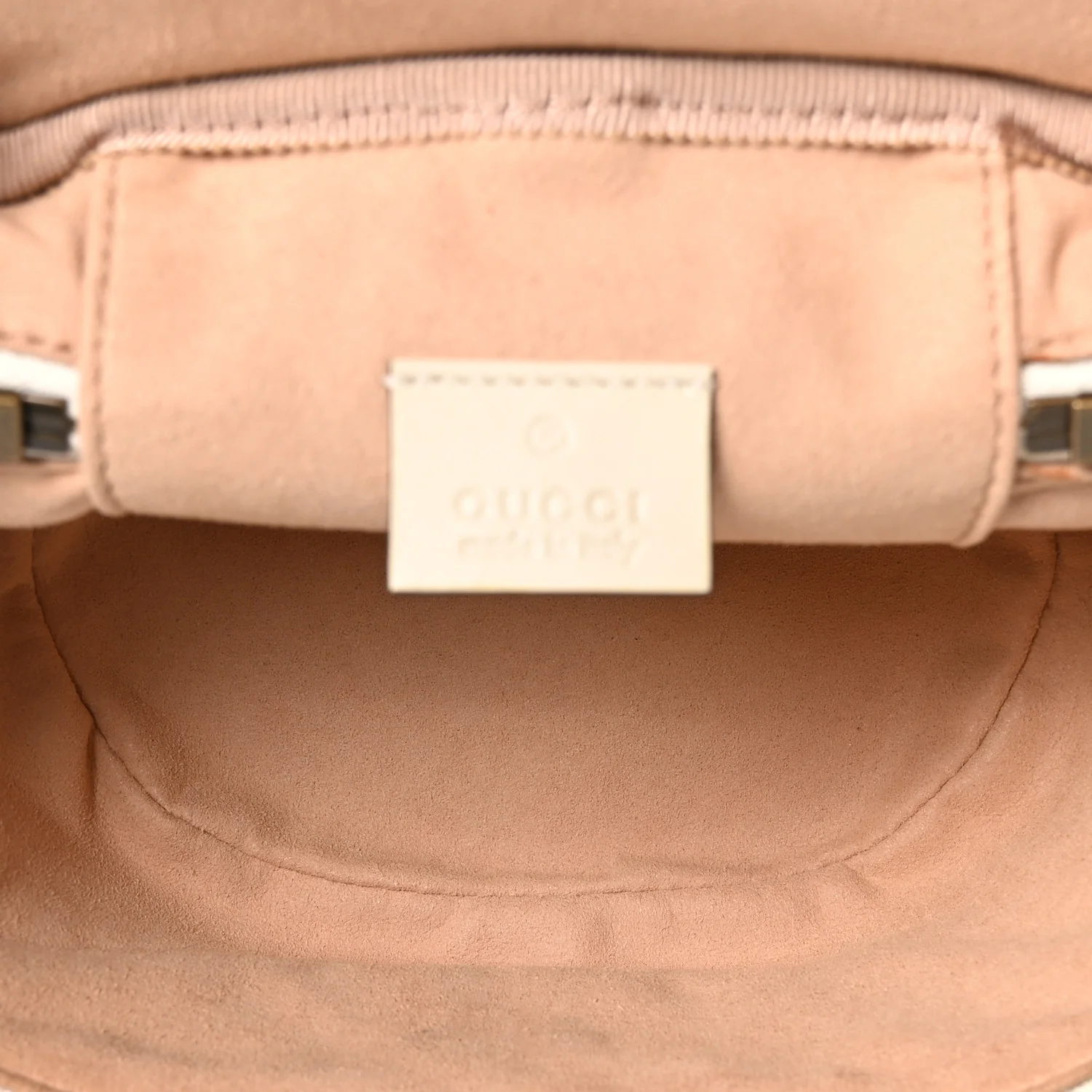 Calfskin Matelasse Mini GG Marmont Round Backpack White - Image 5