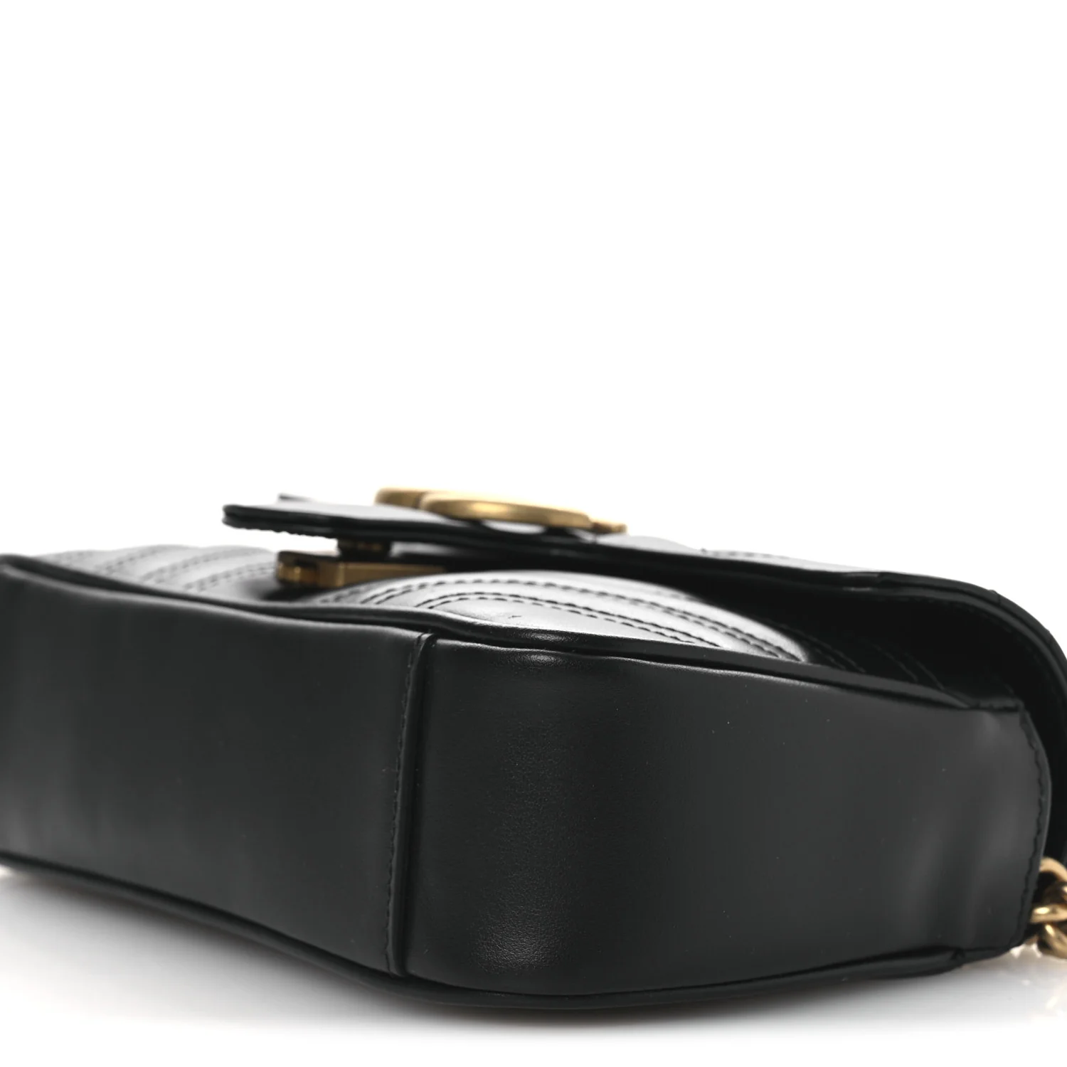 Calfskin Matelasse Mini GG Marmont Shoulder Bag Black - Image 10