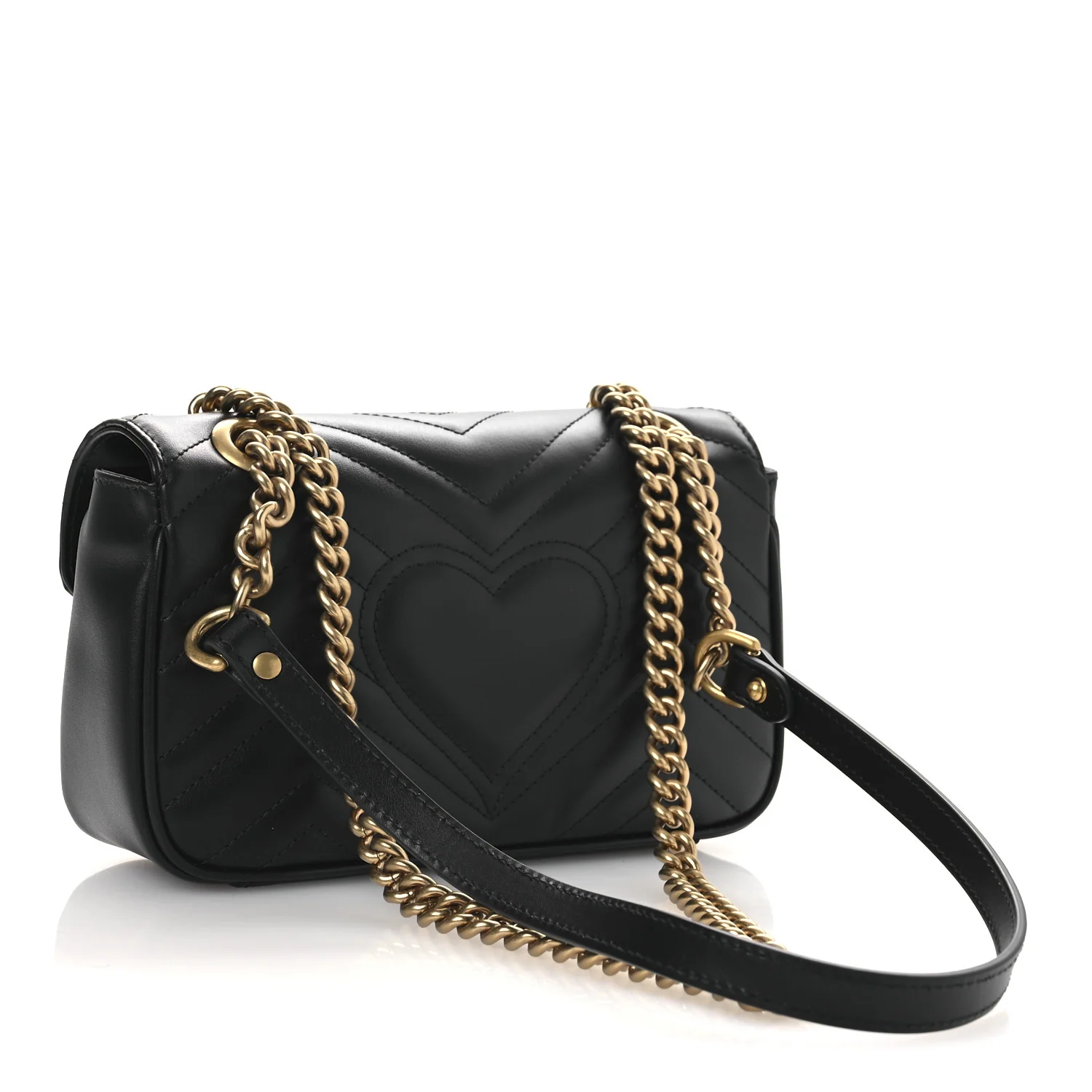 Calfskin Matelasse Mini GG Marmont Shoulder Bag Black - Image 3