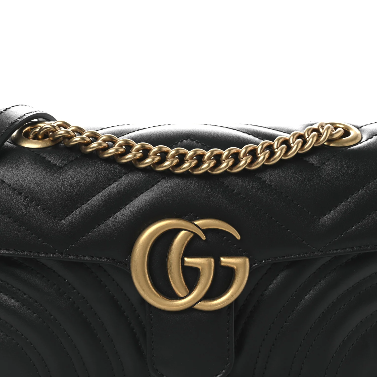 Calfskin Matelasse Mini GG Marmont Shoulder Bag Black - Image 8