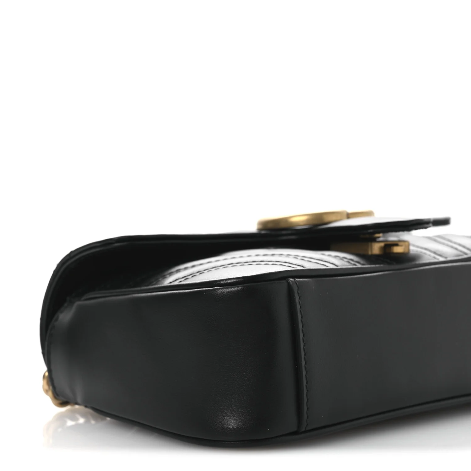 Calfskin Matelasse Mini GG Marmont Shoulder Bag Black - Image 9