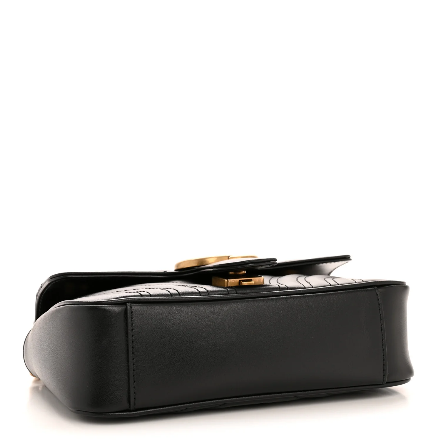 Calfskin Matelasse Mini GG Marmont Shoulder Bag Black - Image 4