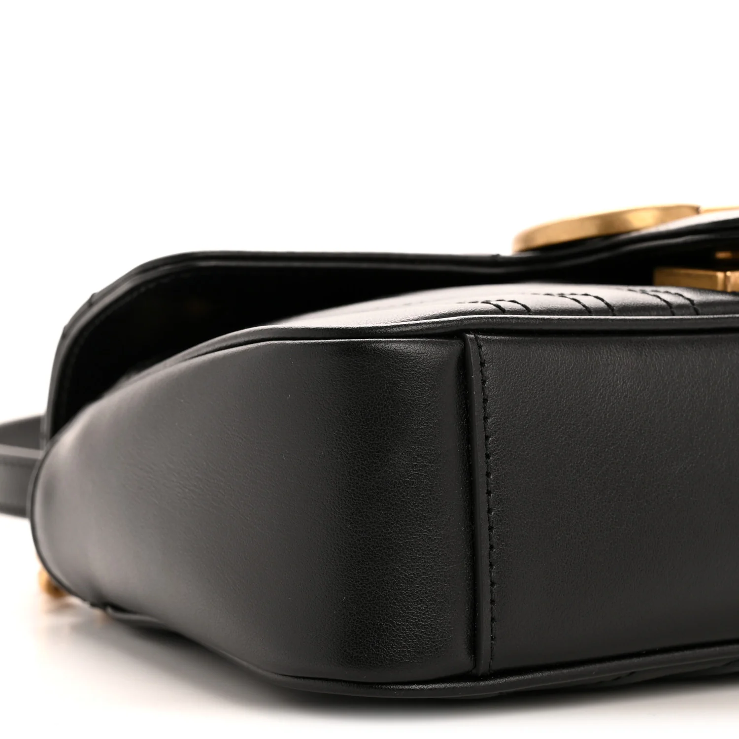 Calfskin Matelasse Mini GG Marmont Shoulder Bag Black - Image 9