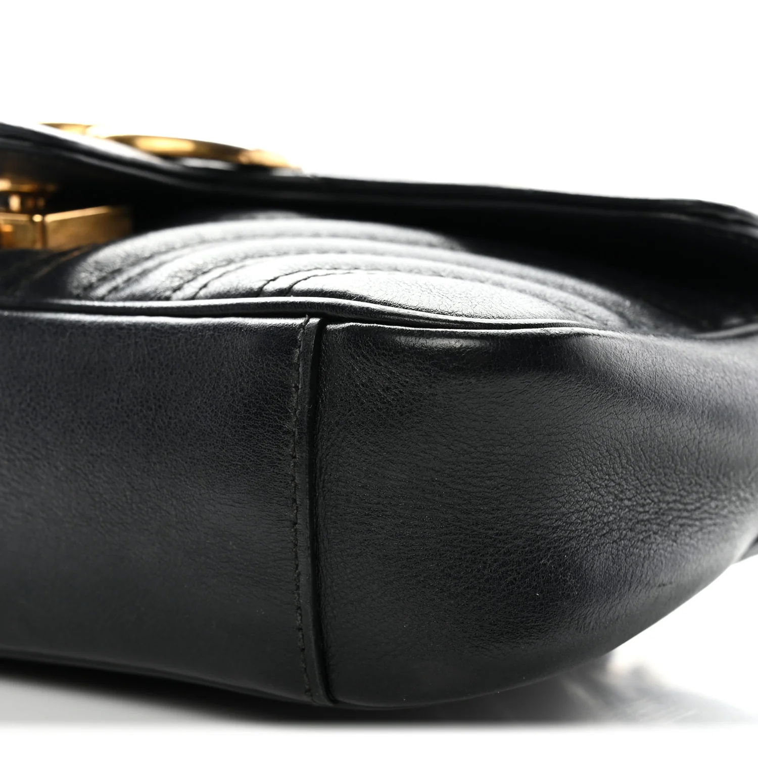 Calfskin Matelasse Mini GG Marmont Shoulder Bag Black - Image 10