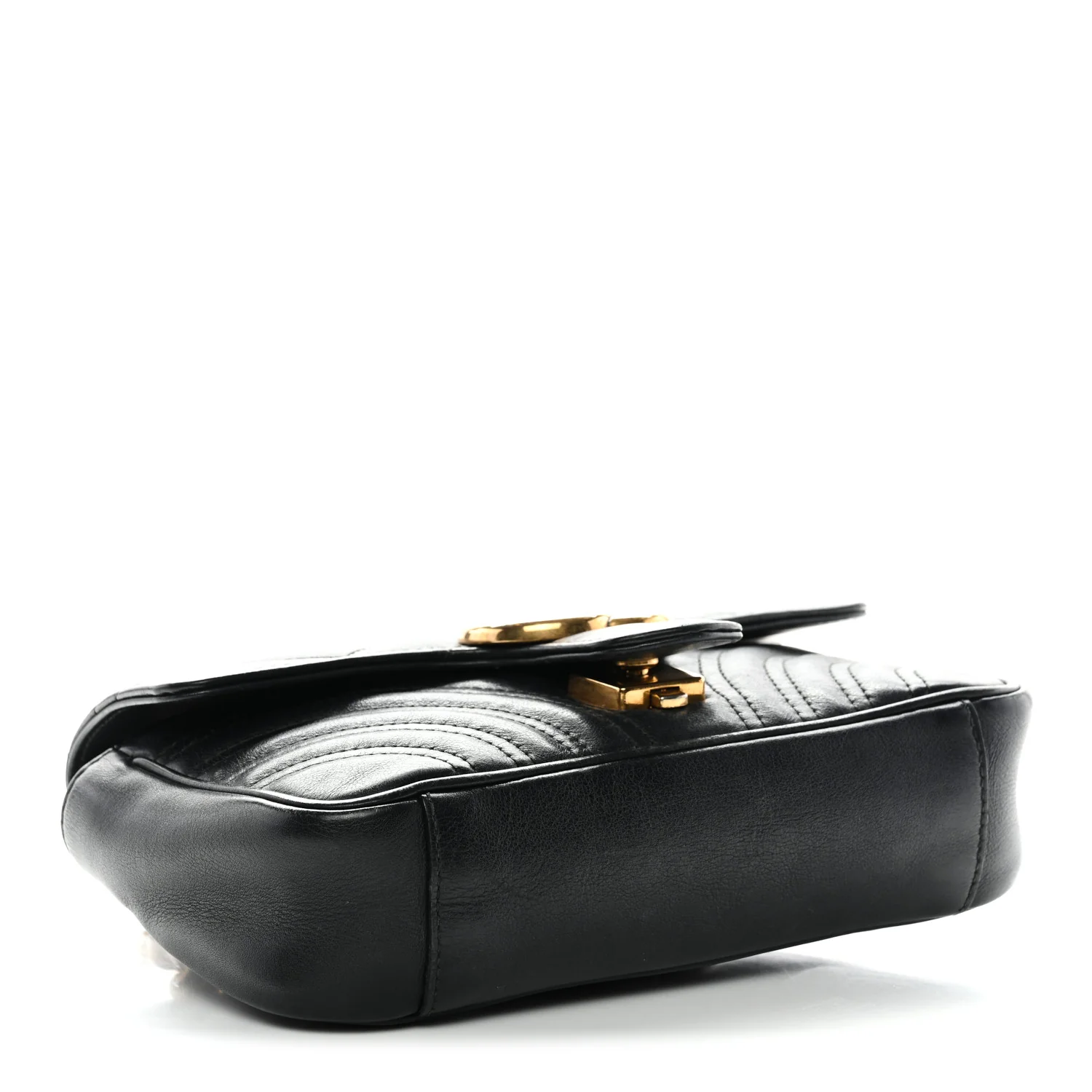 Calfskin Matelasse Mini GG Marmont Shoulder Bag Black - Image 4