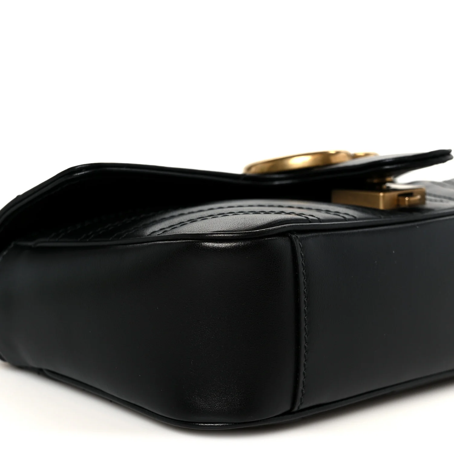 Calfskin Matelasse Mini GG Marmont Shoulder Bag Black - Image 10